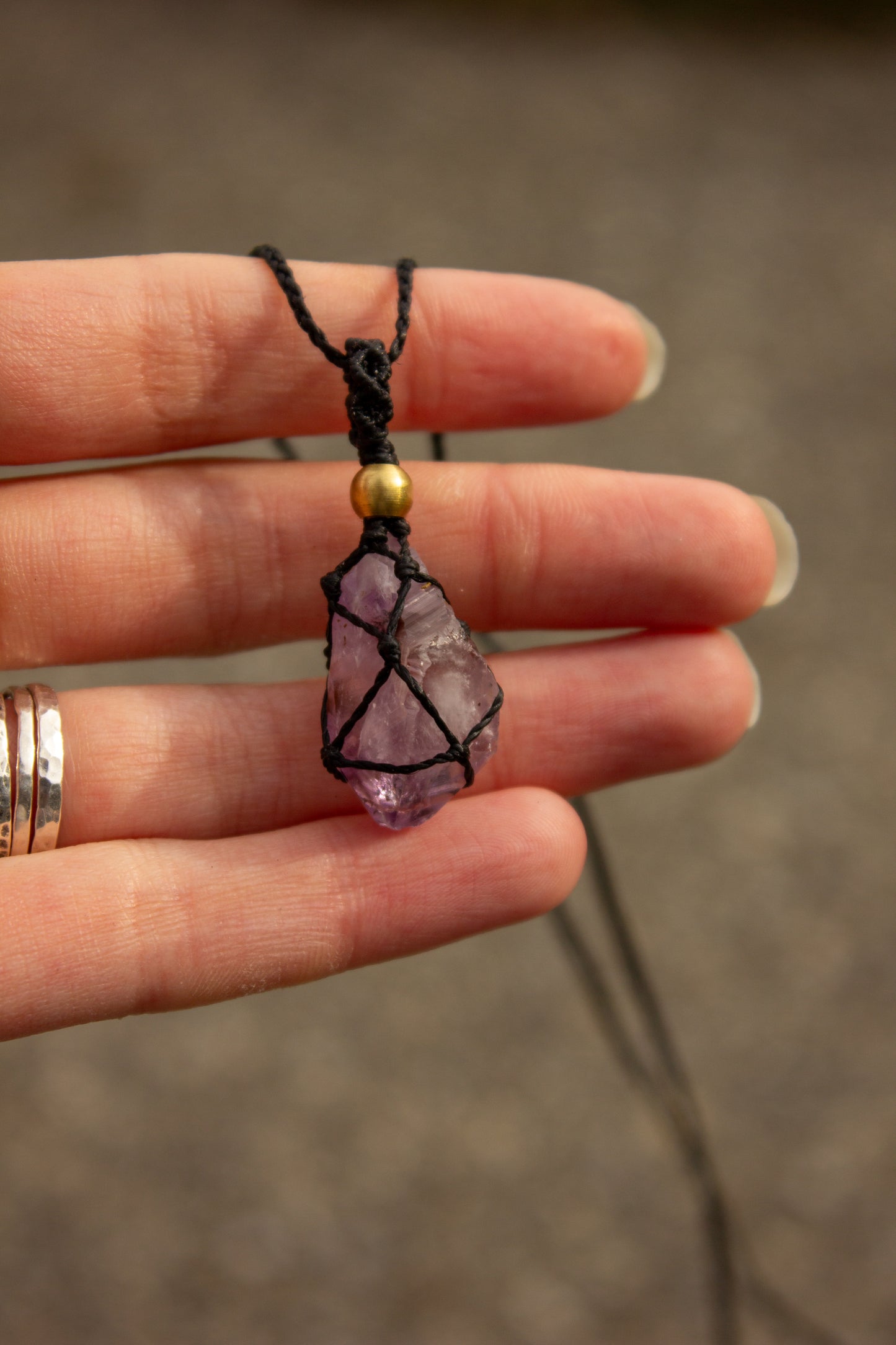 Amethyst Quartz • macrame necklace