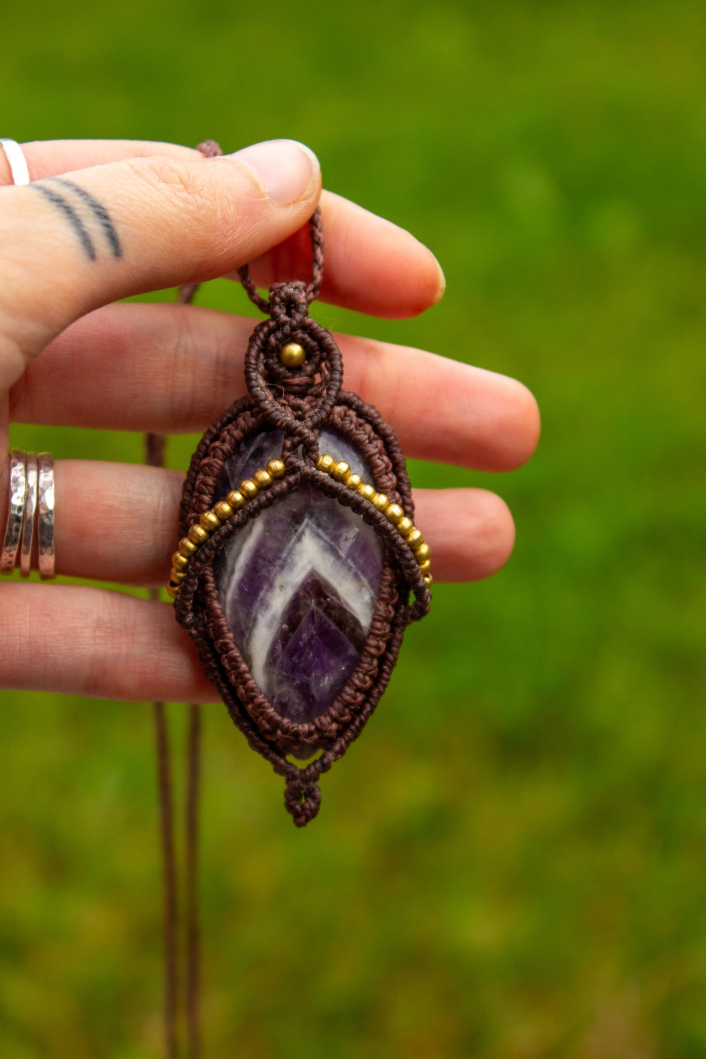 Amethyst • macrame necklace
