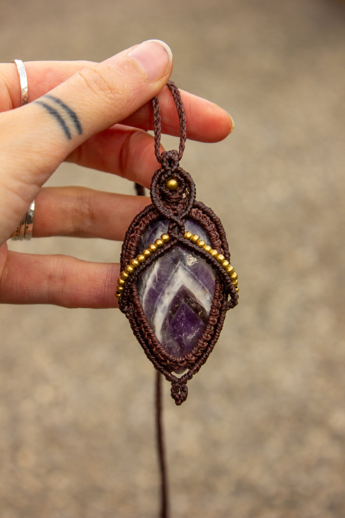 Amethyst • macrame necklace