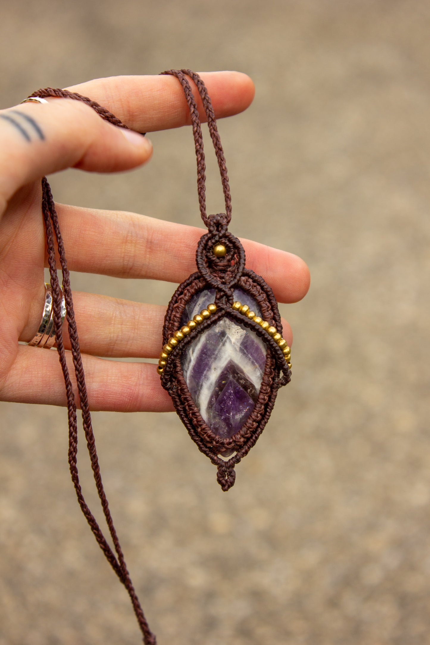 Amethyst • macrame necklace