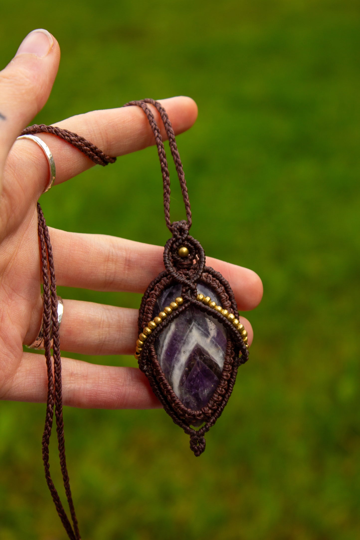 Amethyst • macrame necklace