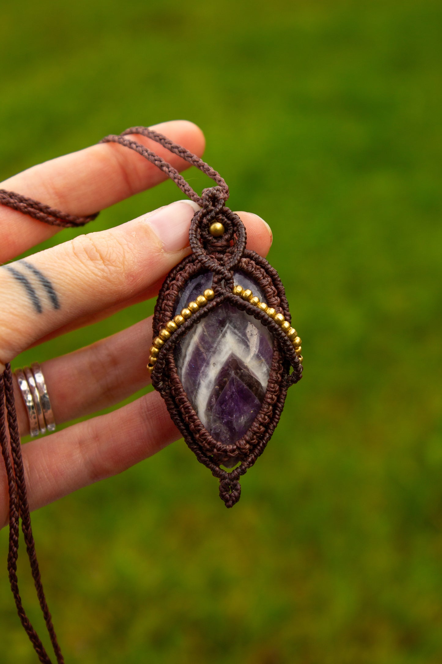 Amethyst • macrame necklace