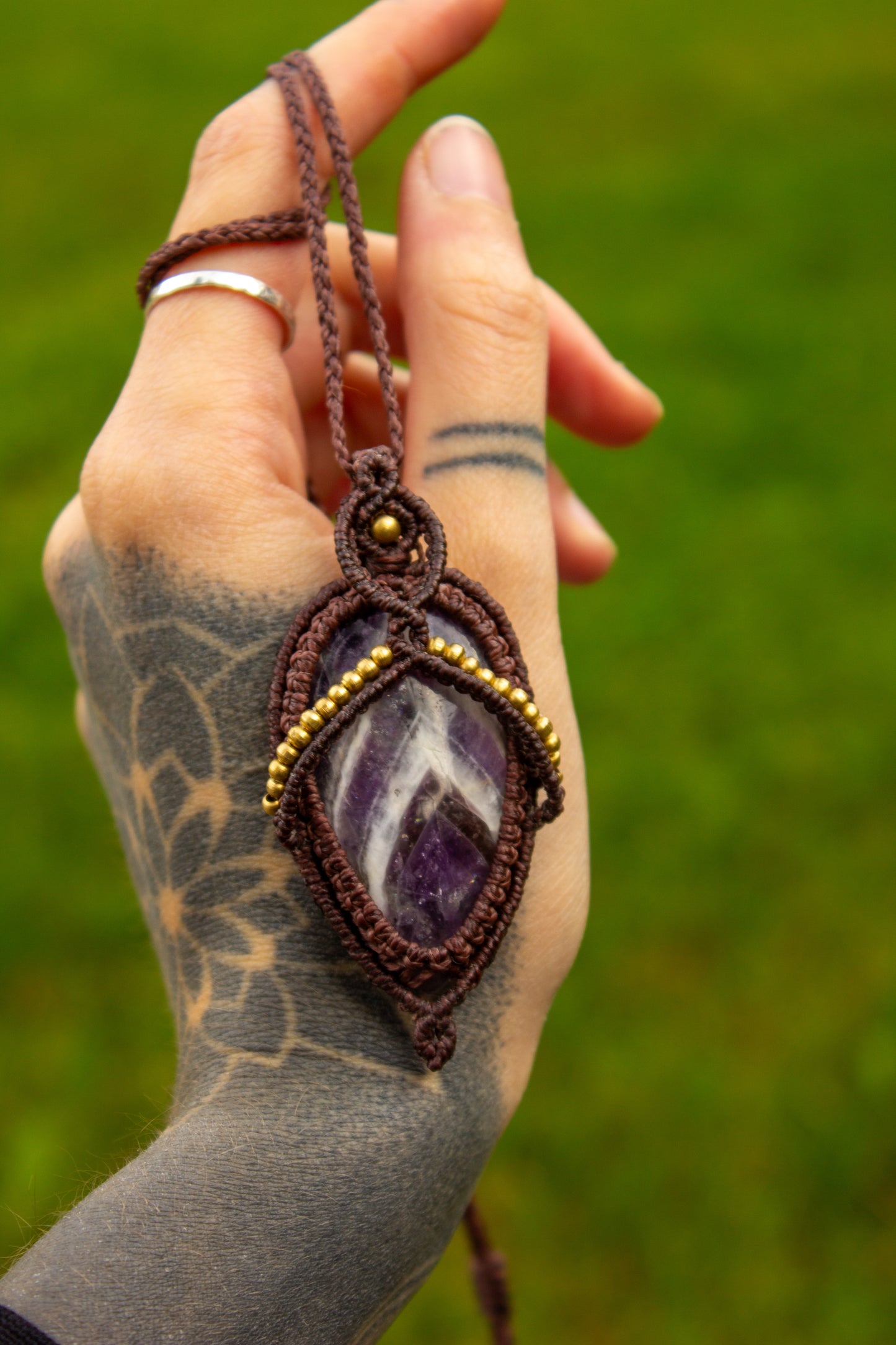 Amethyst • macrame necklace
