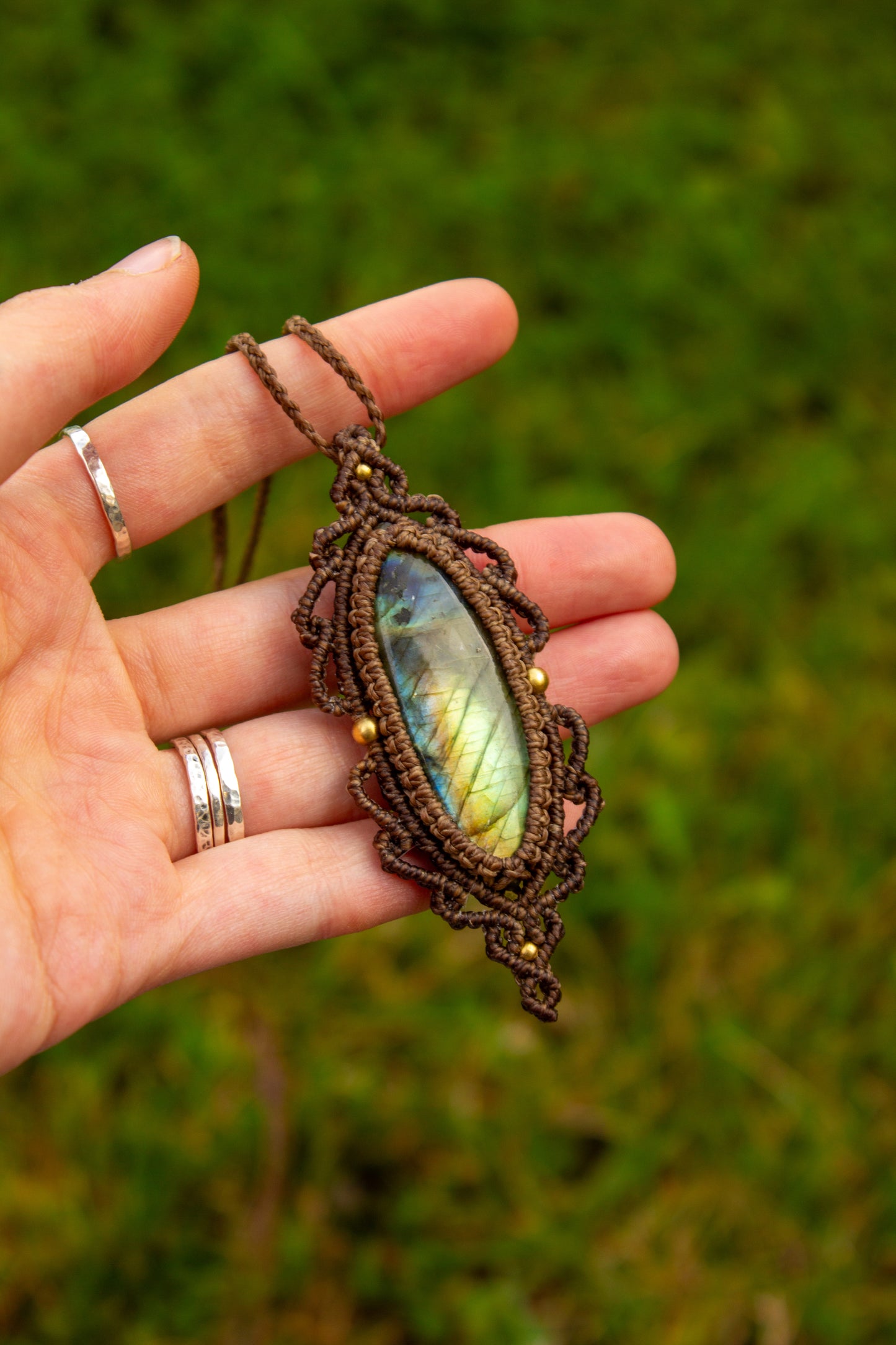 Labradorite • macrame necklace