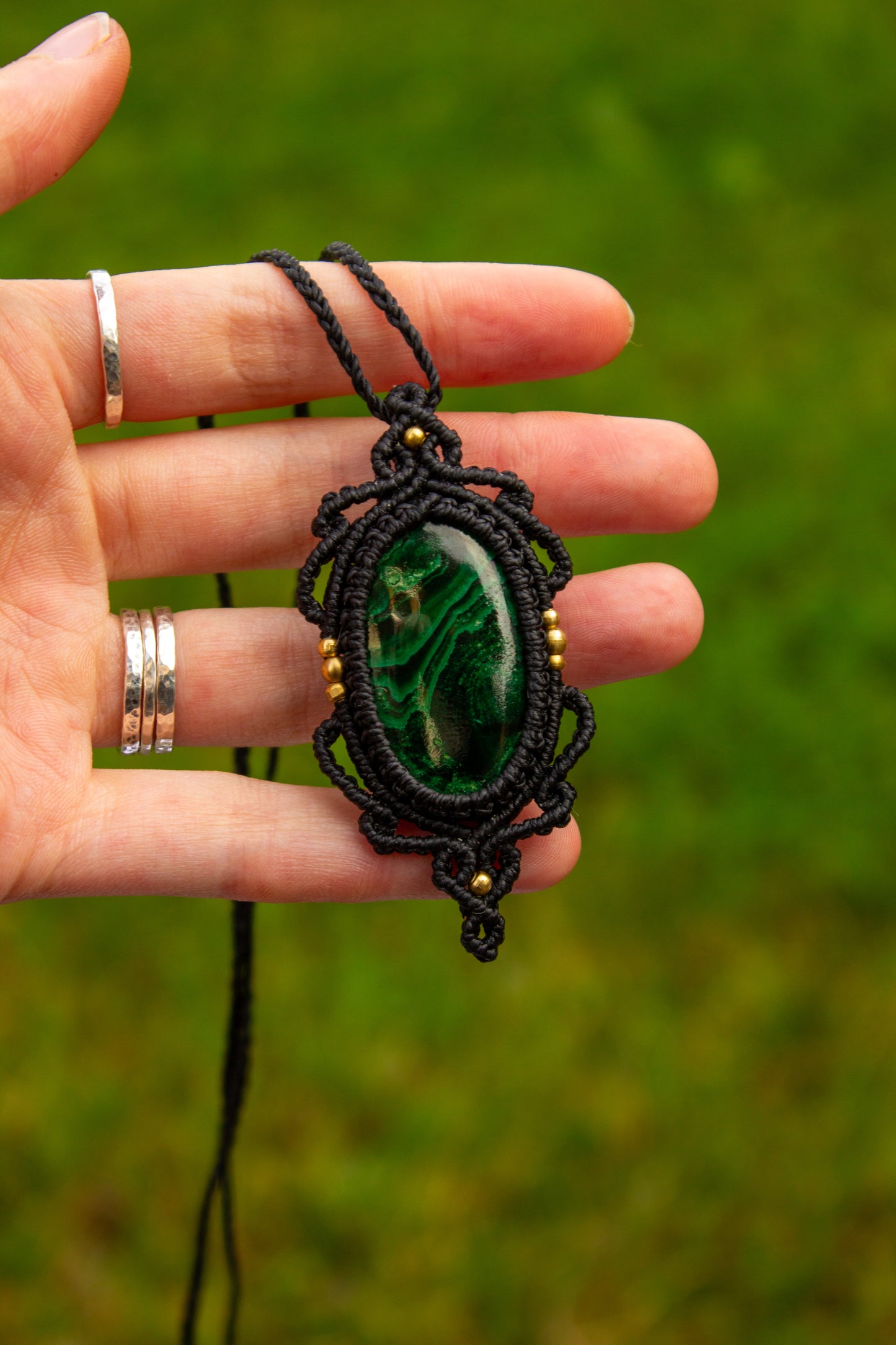 Malachite • macrame necklace