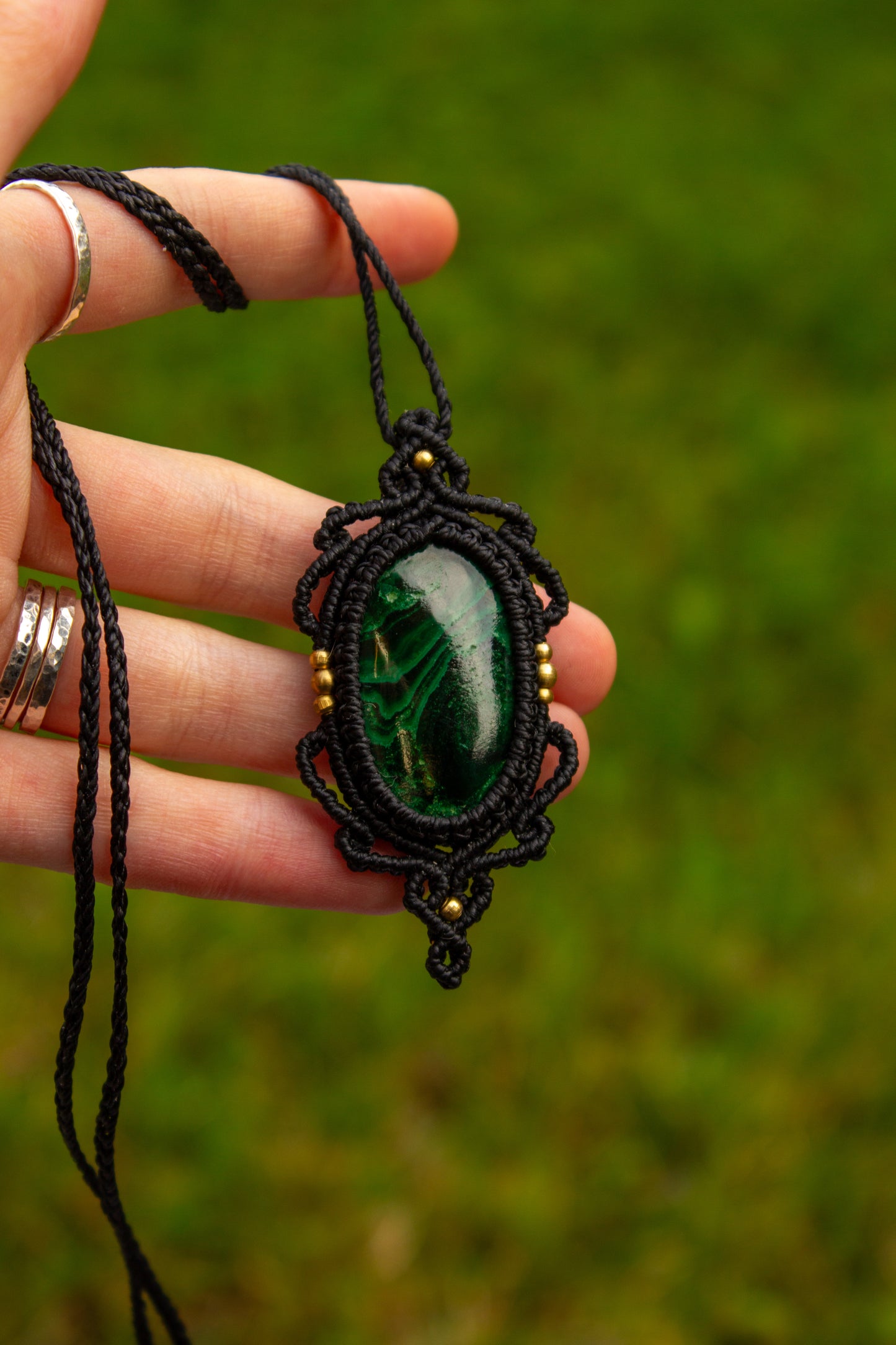 Malachite • macrame necklace