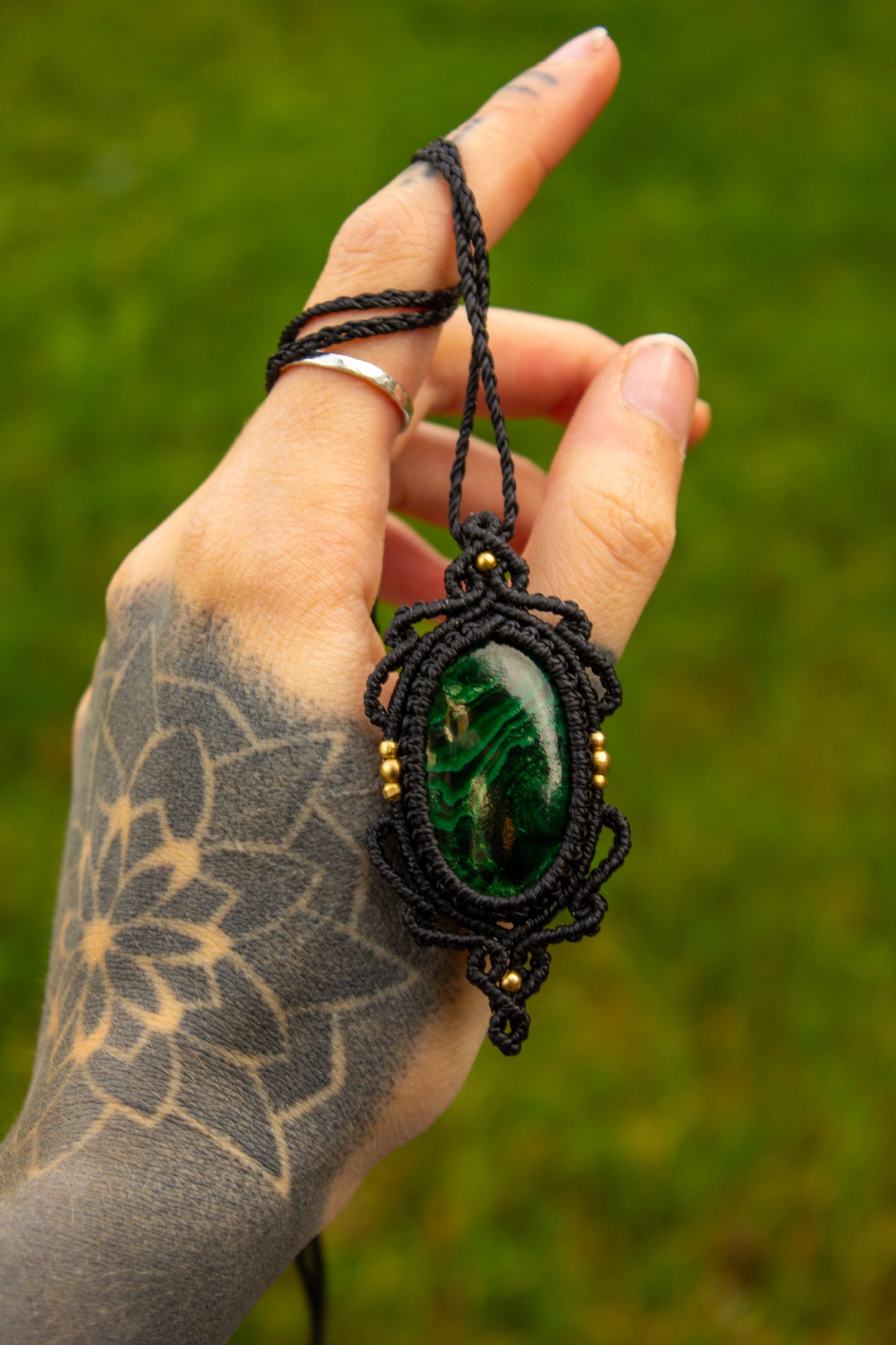 Malachite • macrame necklace