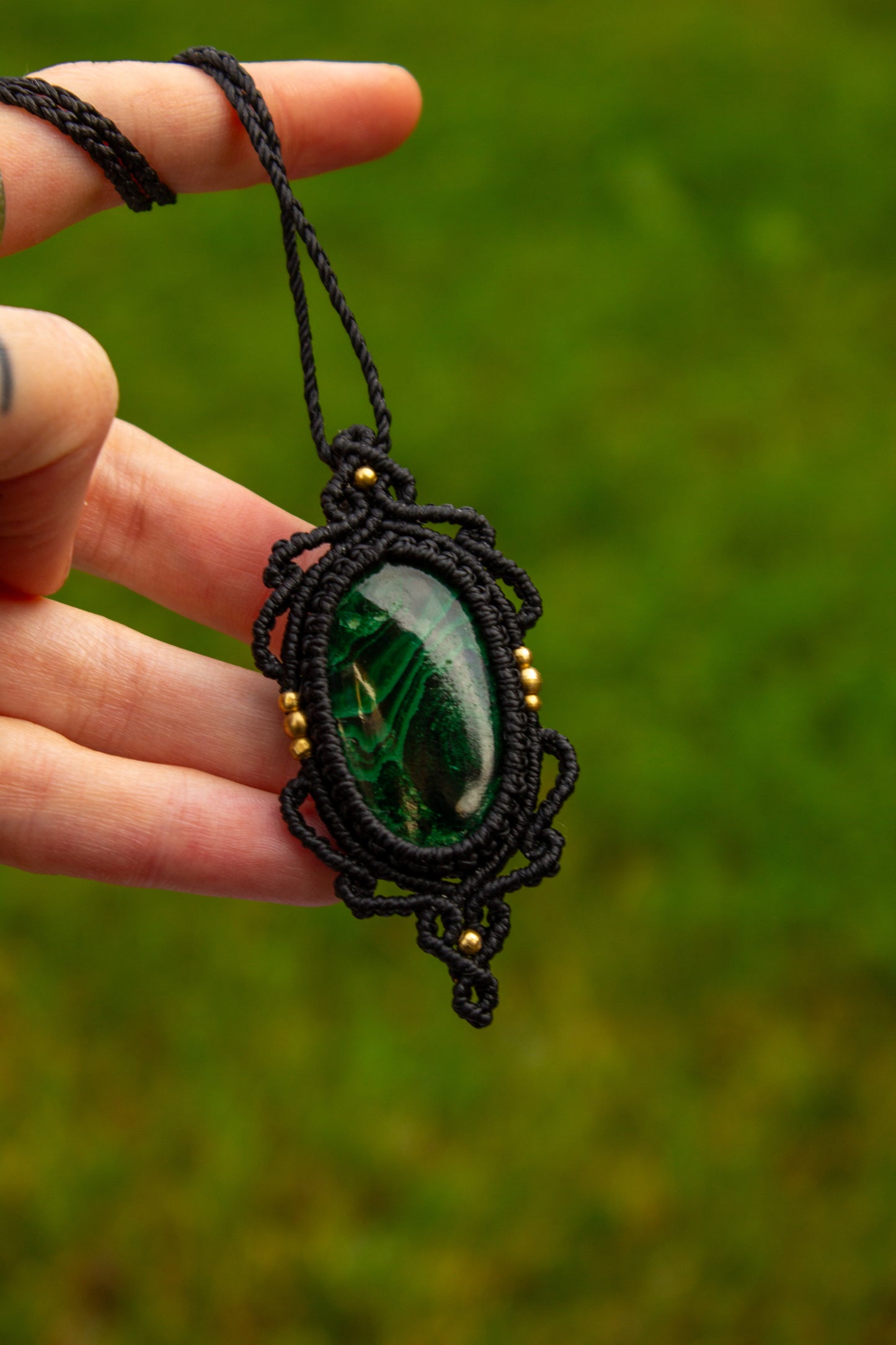 Malachite • macrame necklace