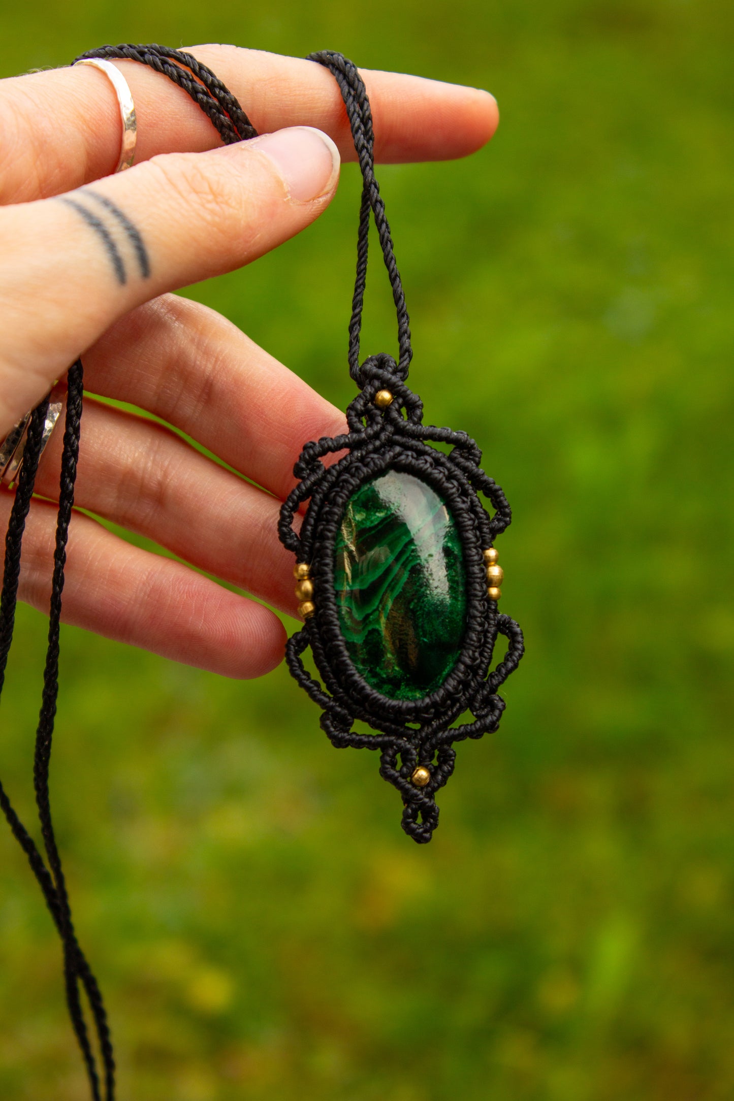 Malachite • macrame necklace