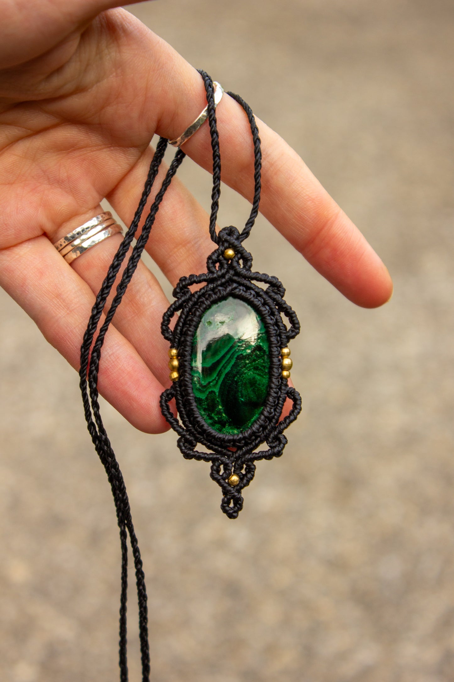 Malachite • macrame necklace
