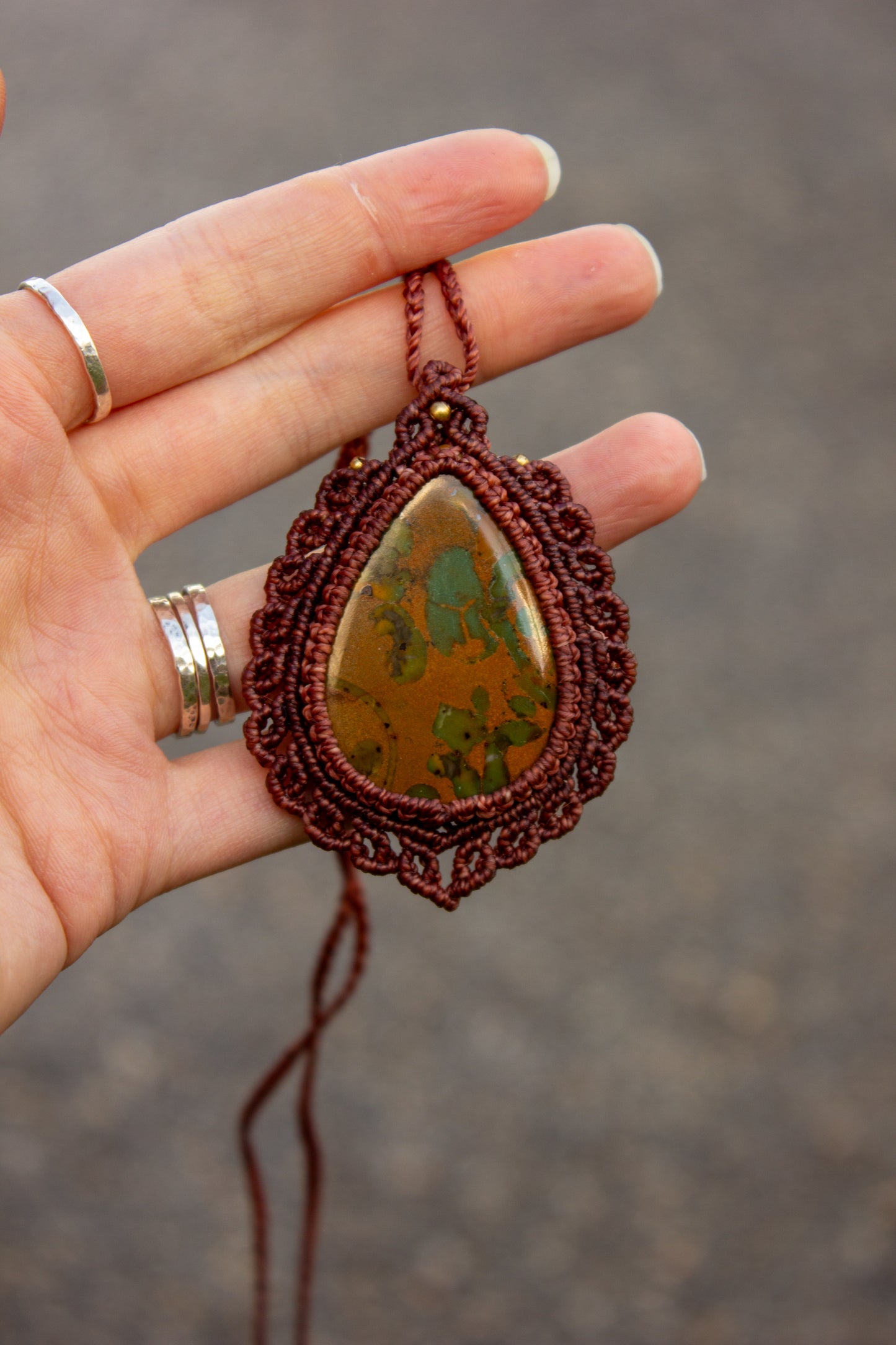 Fruity Jasper • macrame necklace