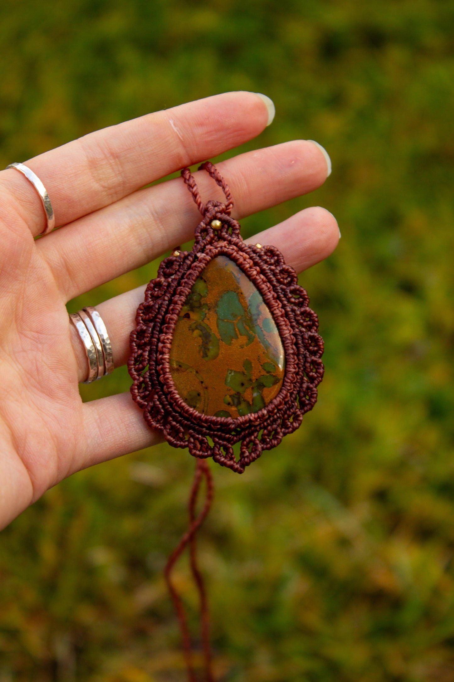 Fruity Jasper • macrame necklace