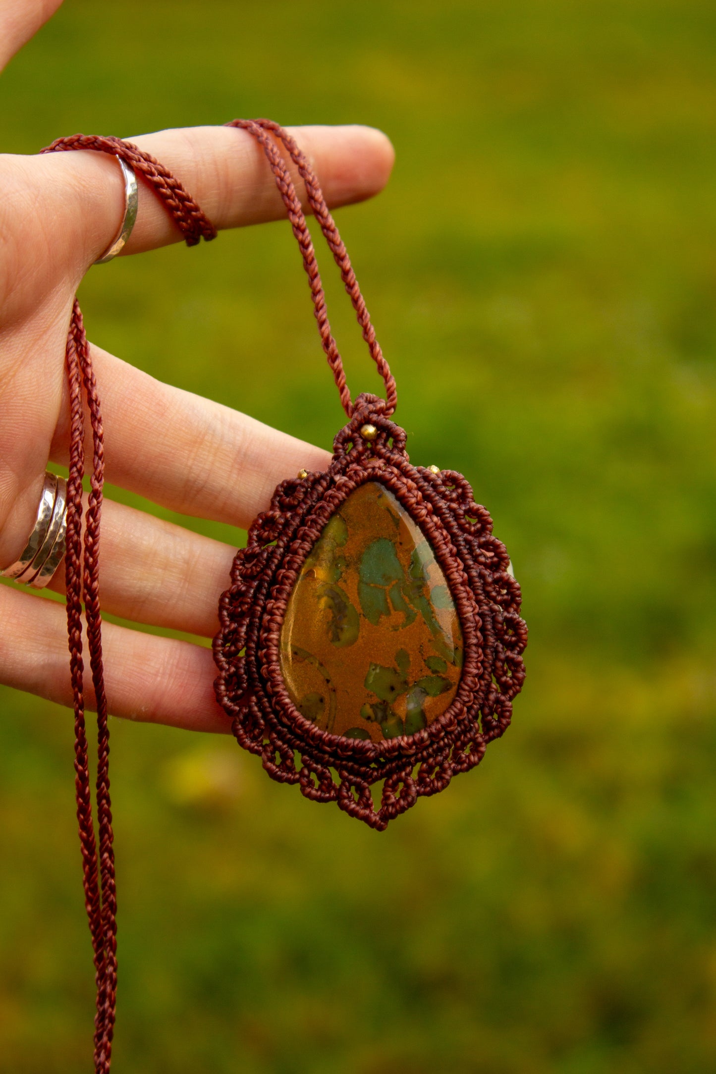 Fruity Jasper • macrame necklace