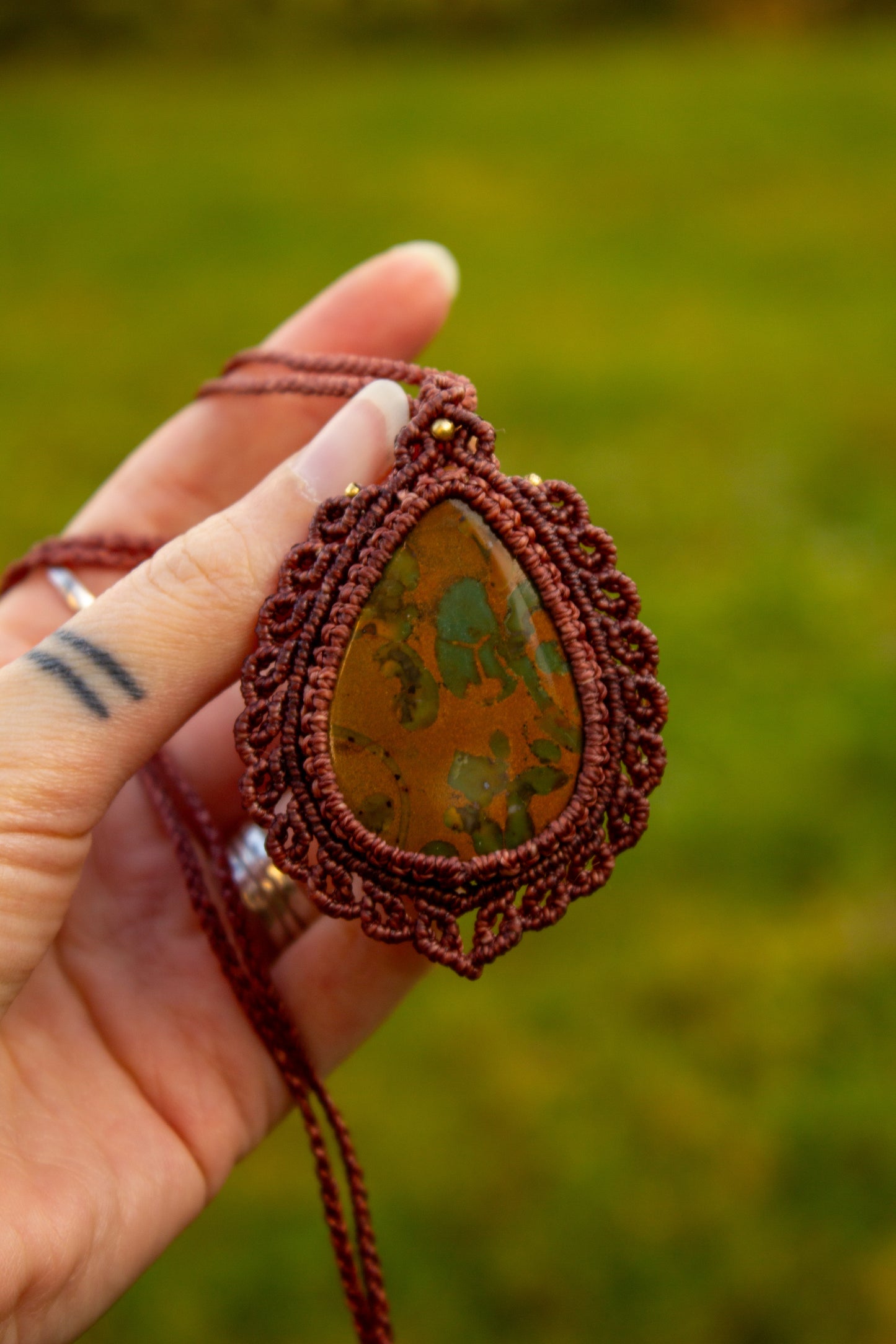 Fruity Jasper • macrame necklace