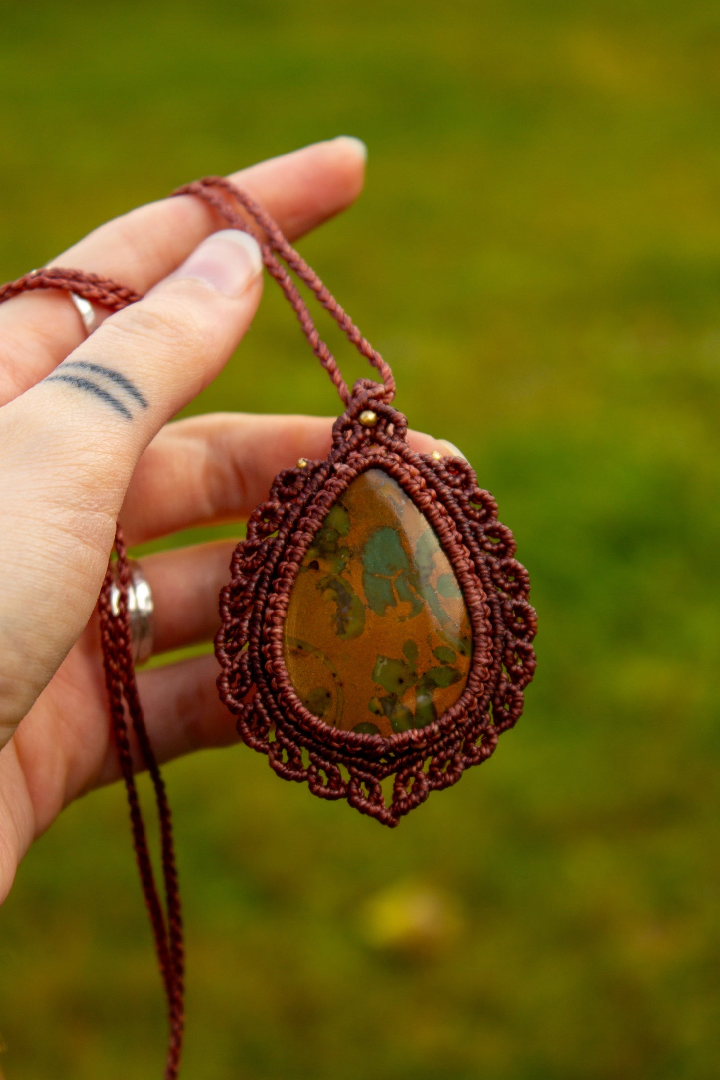 Fruity Jasper • macrame necklace