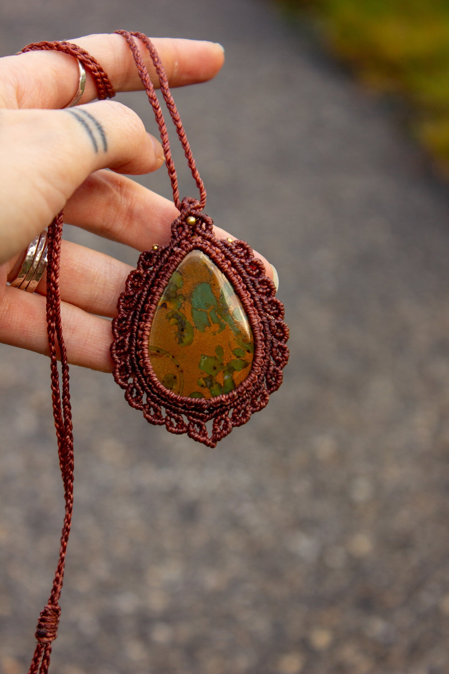 Fruity Jasper • macrame necklace