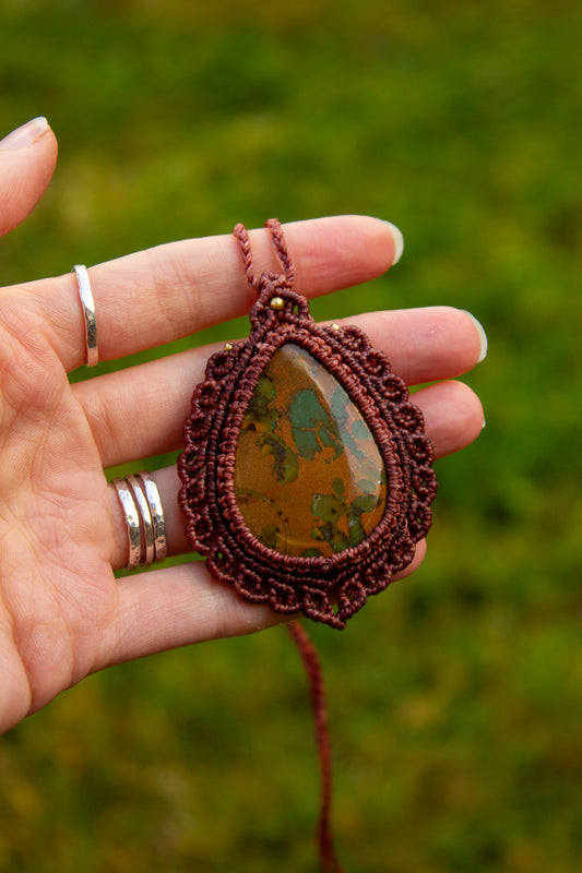 Fruity Jasper • macrame necklace