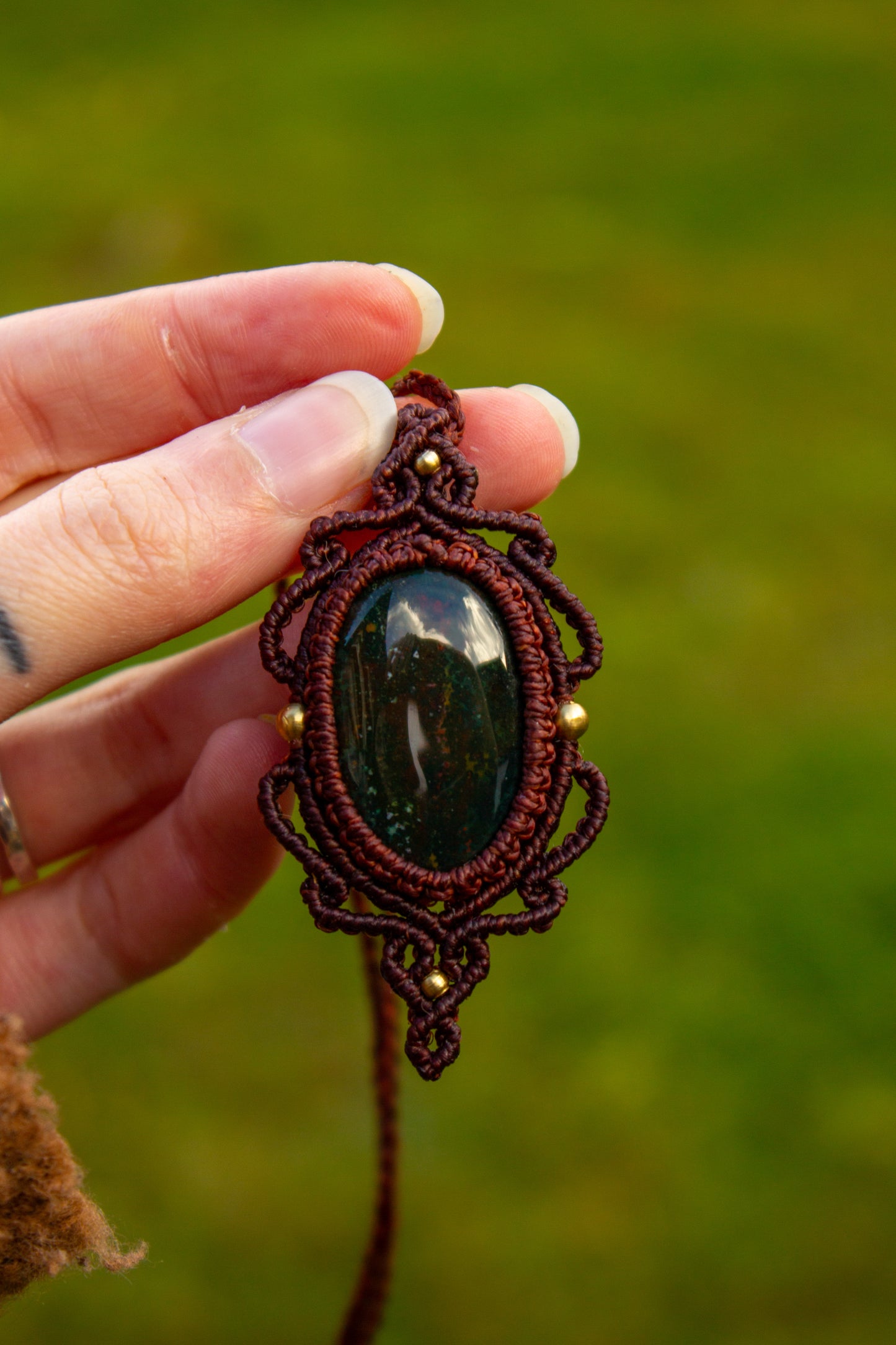 Bloodstone • macrame necklace