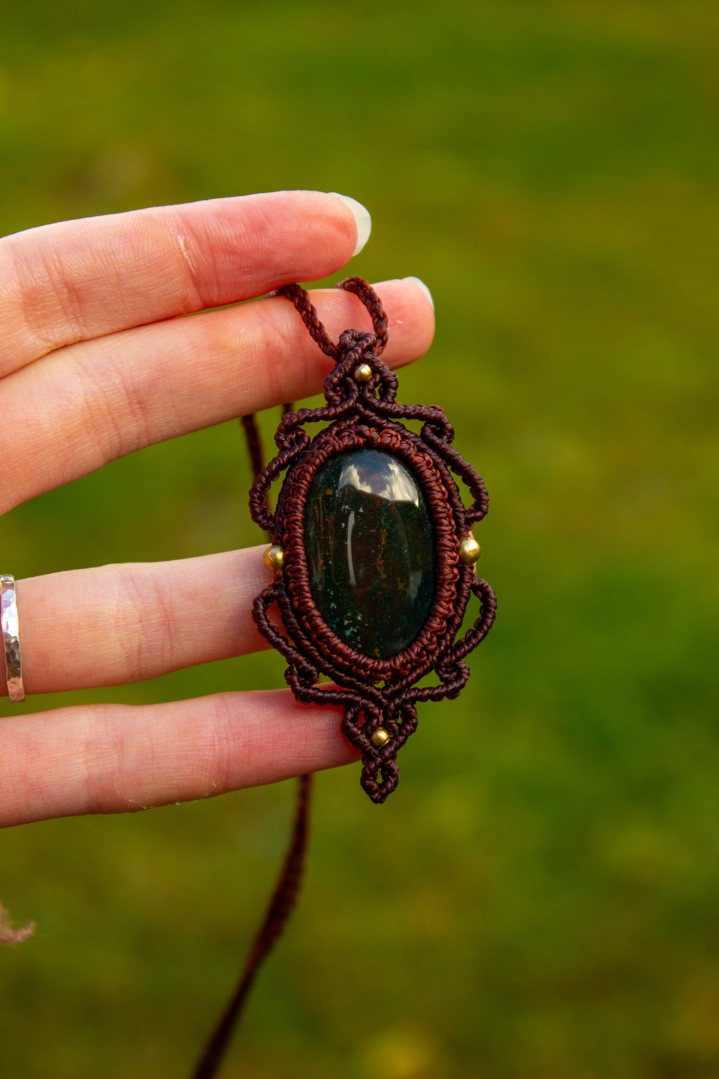 Bloodstone • macrame necklace