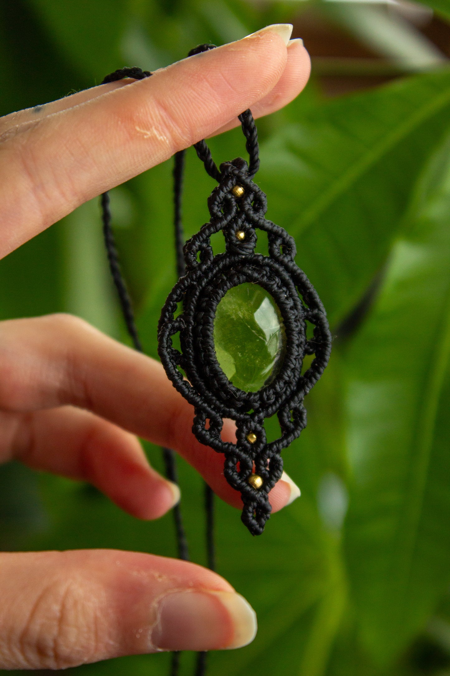 Lemon Quartz • macrame necklace
