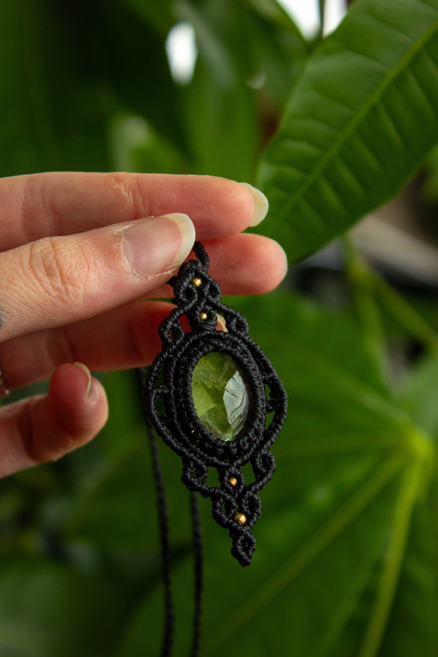Lemon Quartz • macrame necklace