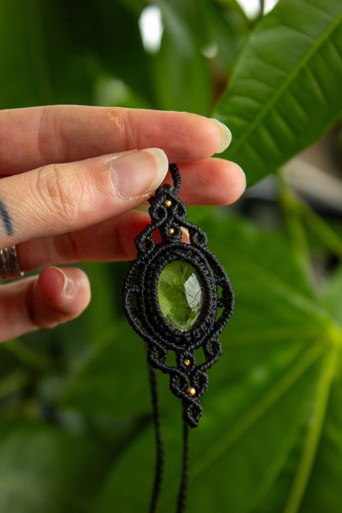 Lemon Quartz • macrame necklace