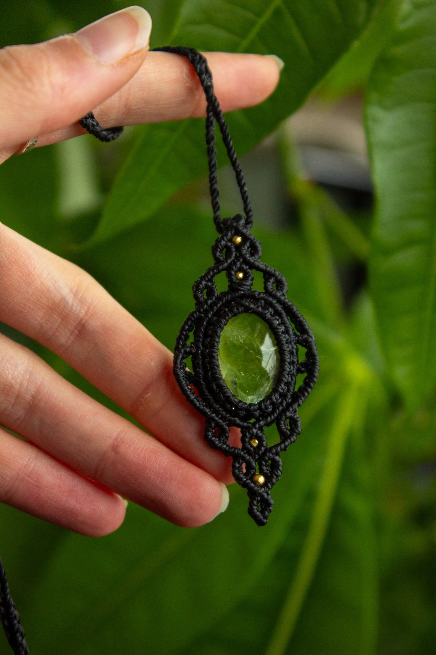 Lemon Quartz • macrame necklace
