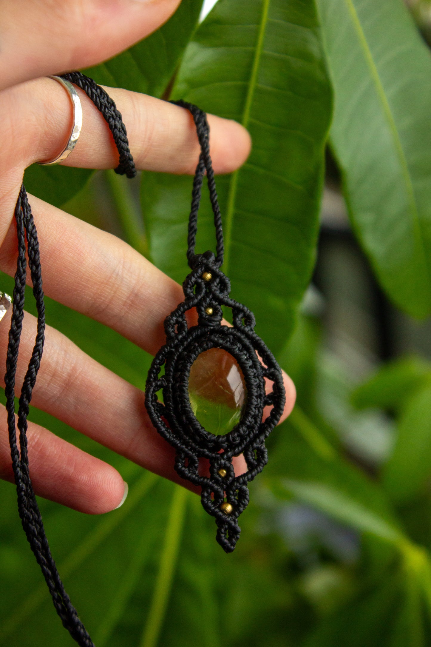 Lemon Quartz • macrame necklace