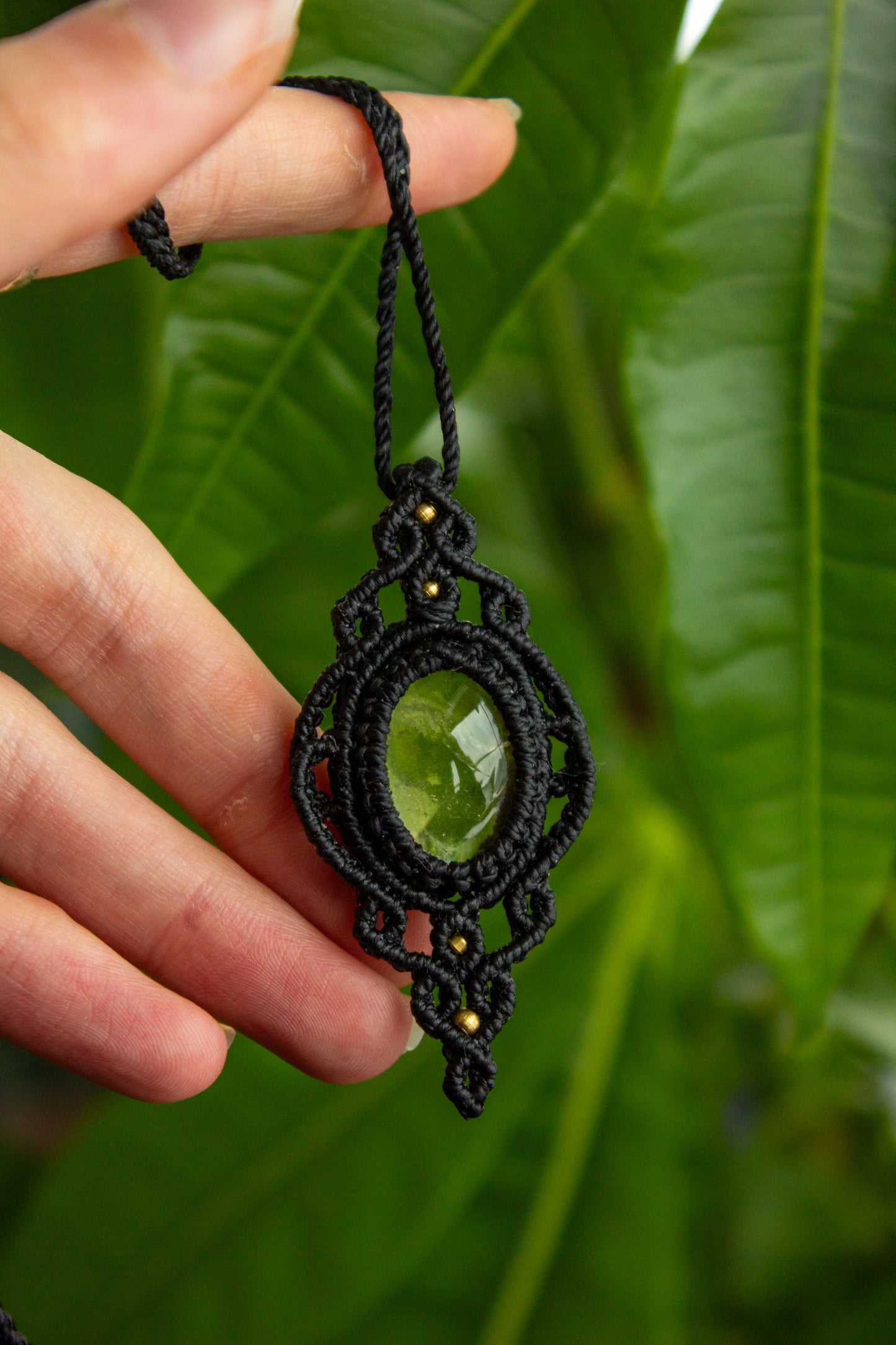 Lemon Quartz • macrame necklace