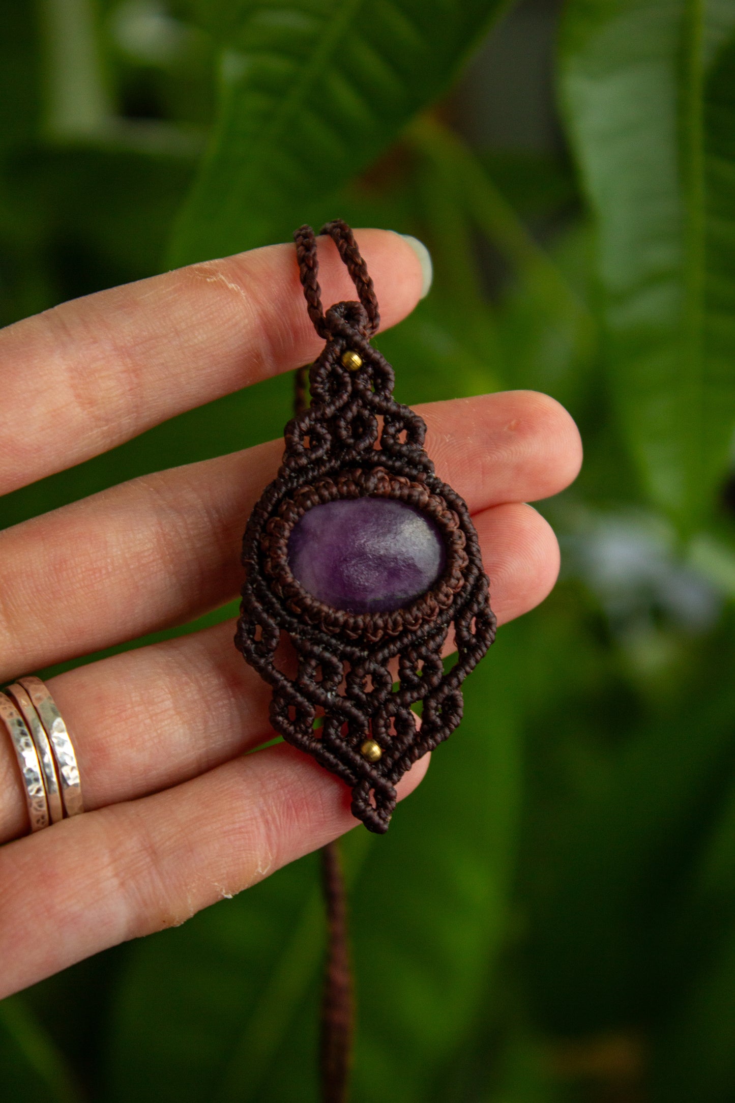 Lepidolite • macrame necklace