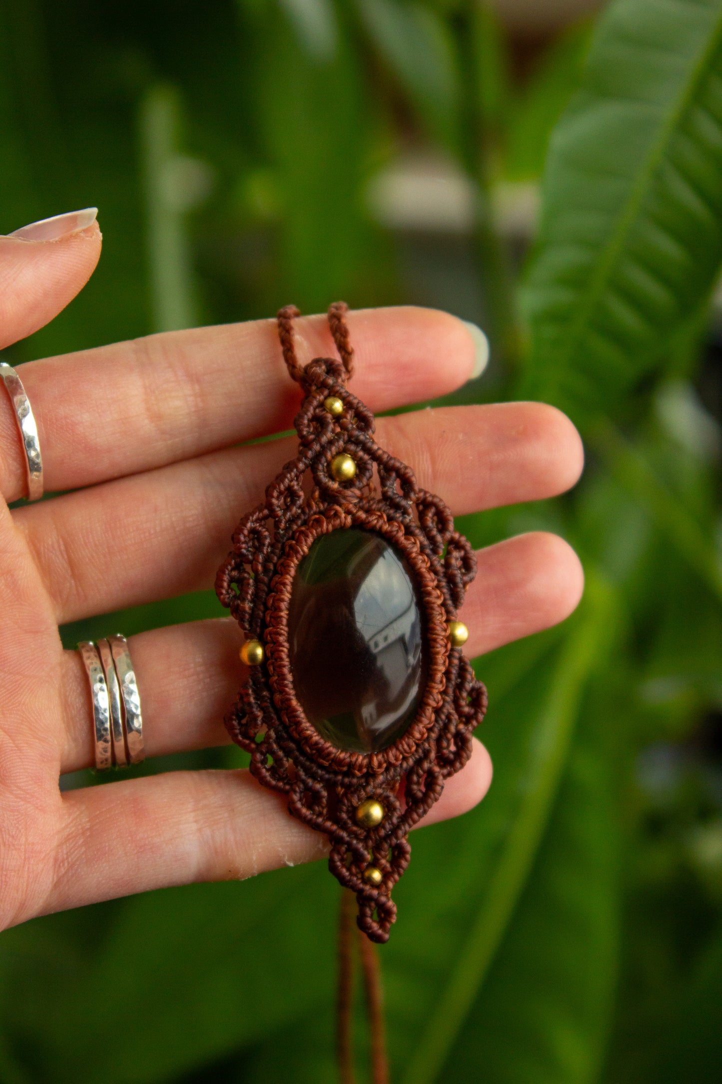 Smokey Quartz • macrame necklace