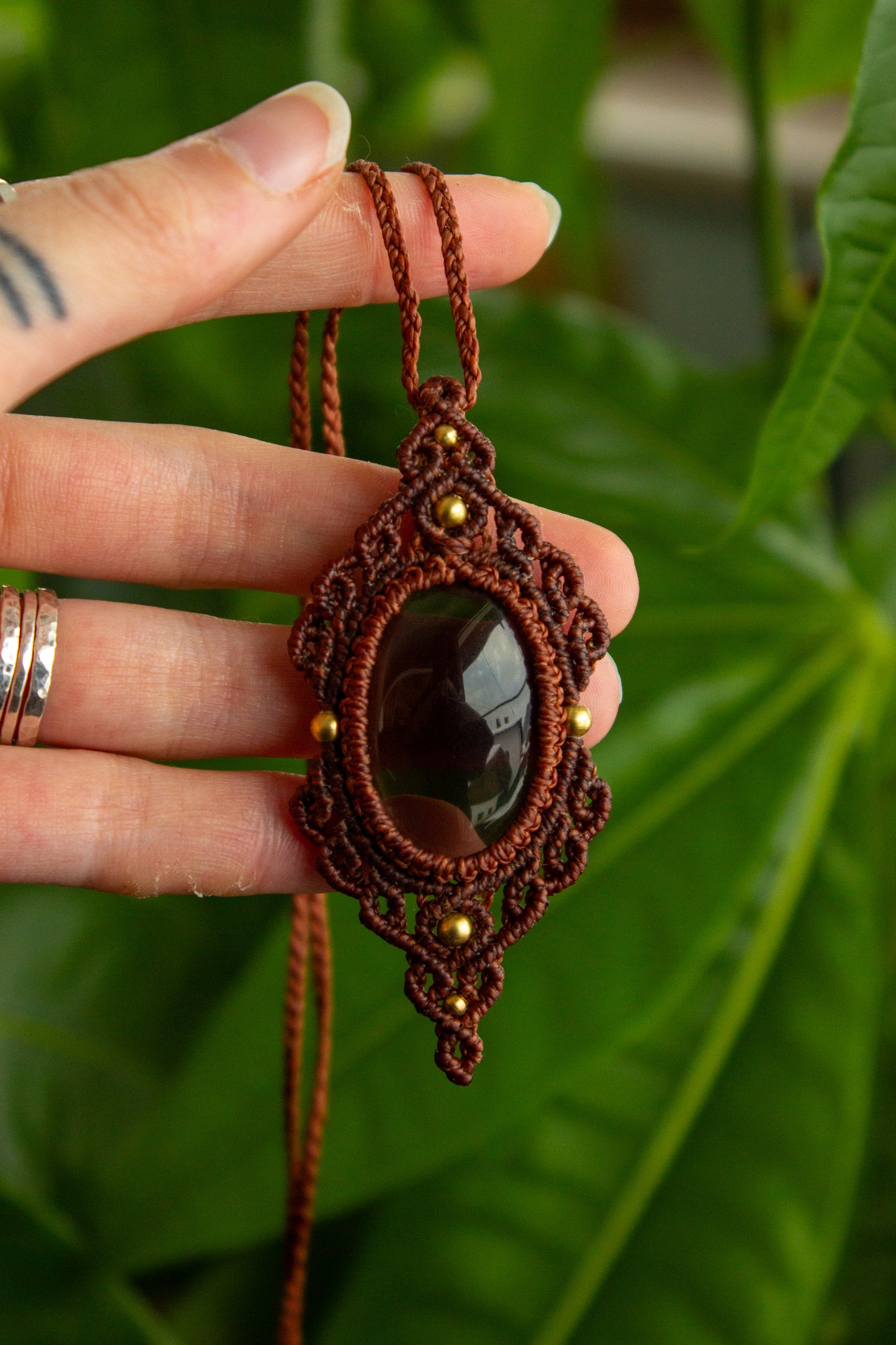 Smokey Quartz • macrame necklace