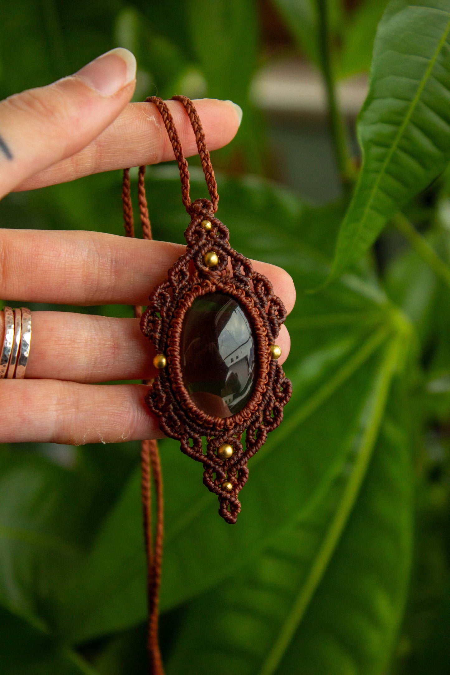 Smokey Quartz • macrame necklace
