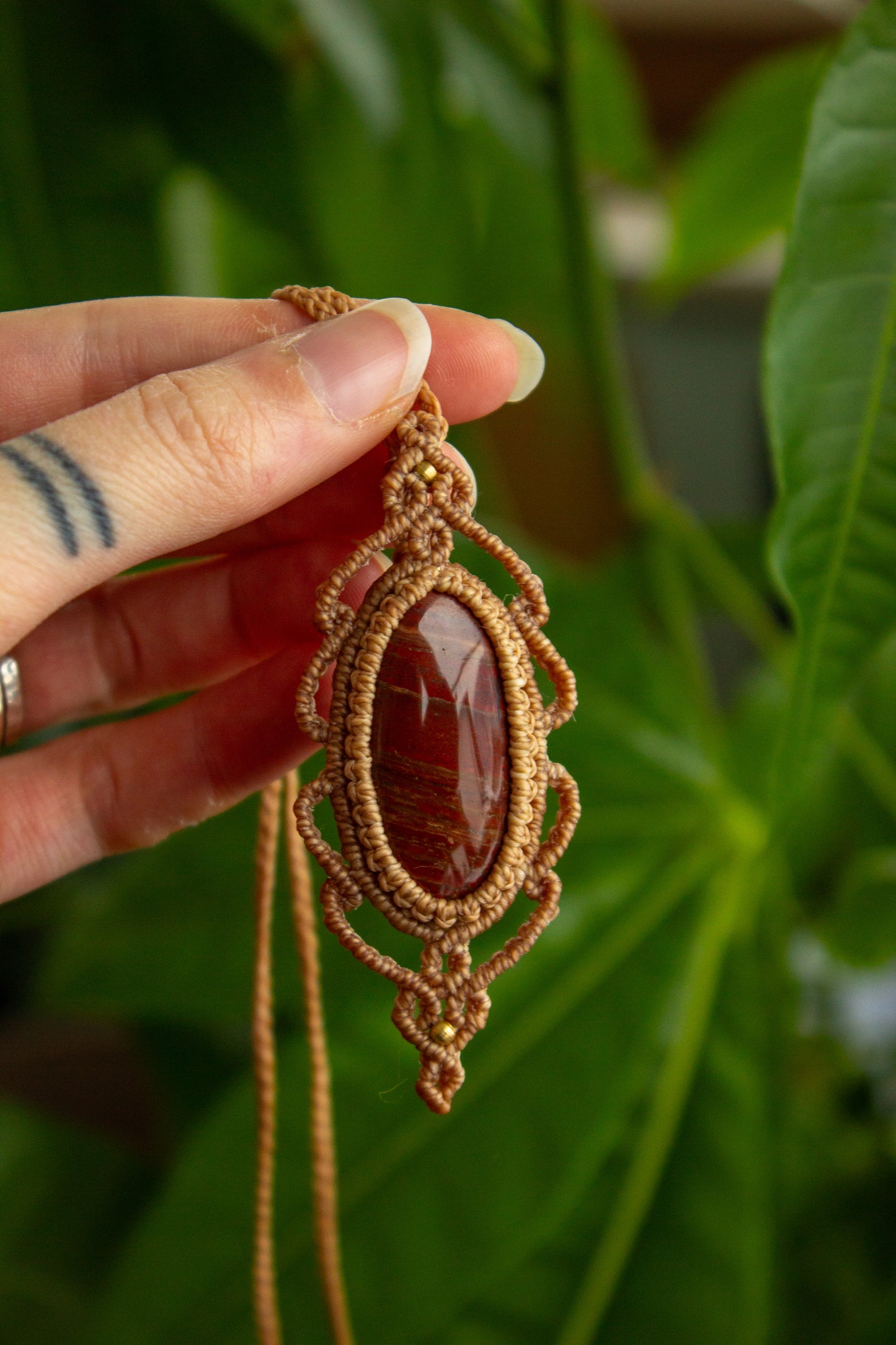 Snake Skin Jasper • macrame necklace