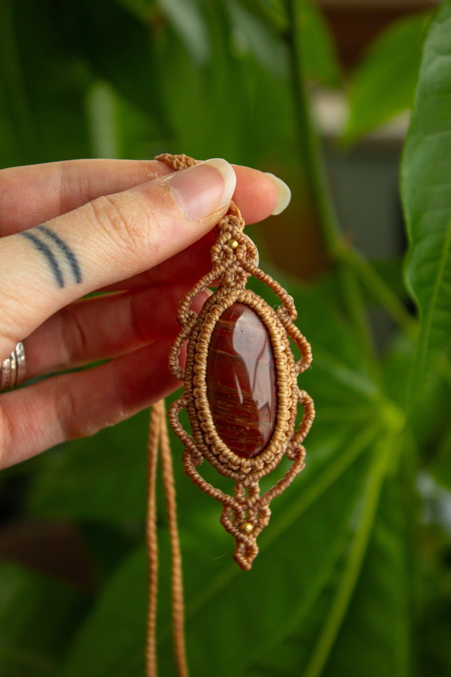 Snake Skin Jasper • macrame necklace