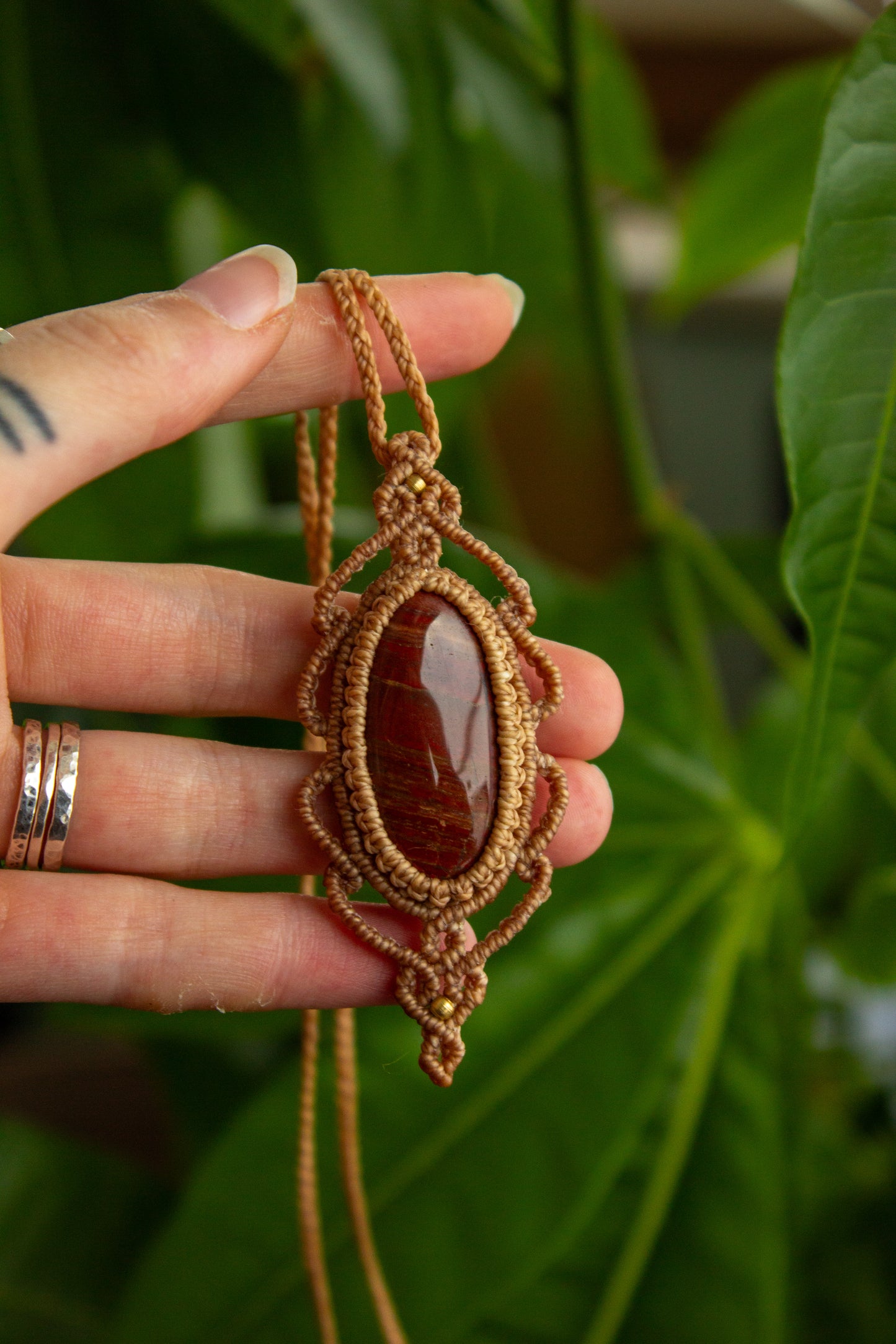 Snake Skin Jasper • macrame necklace