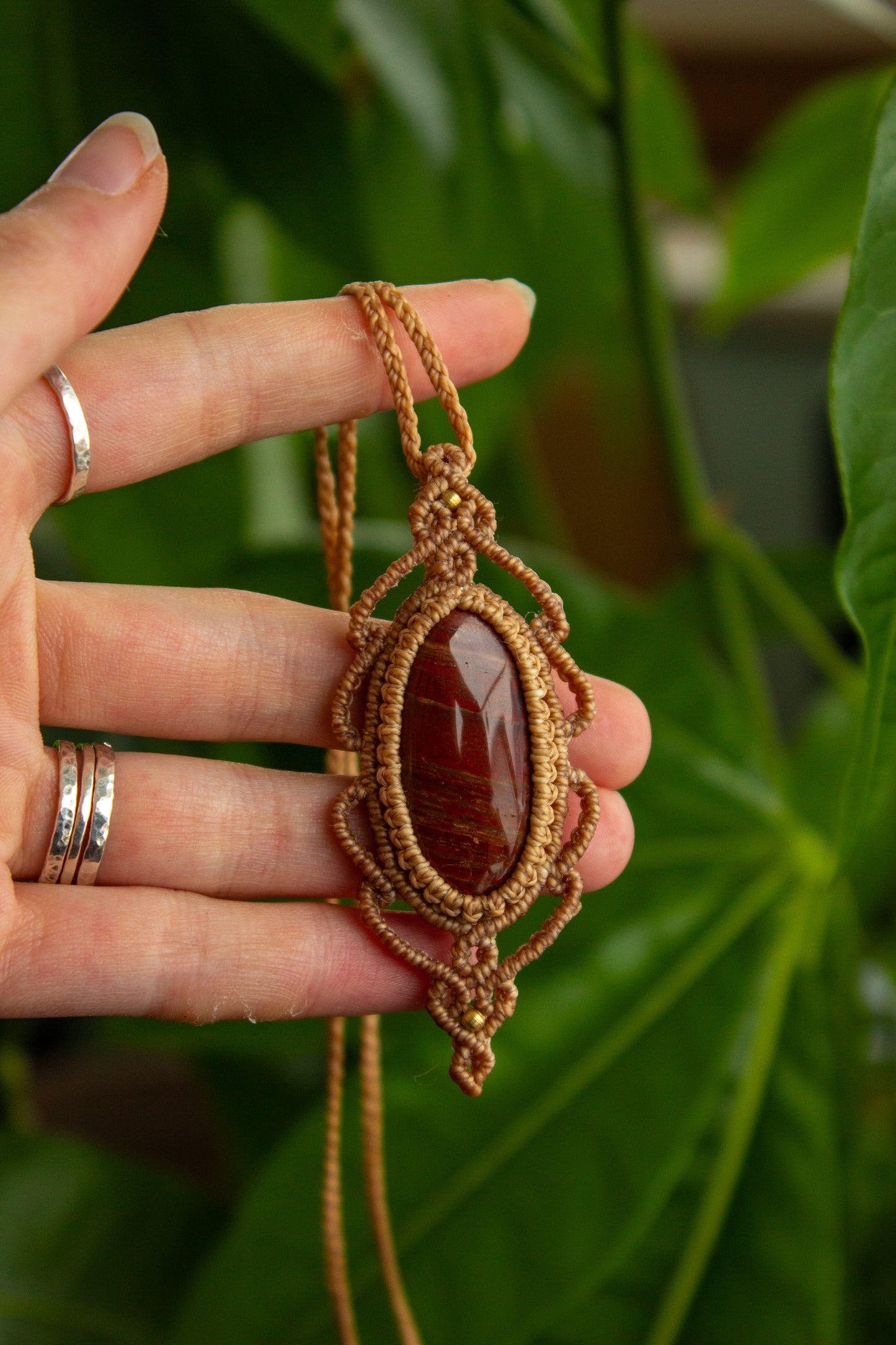 Snake Skin Jasper • macrame necklace