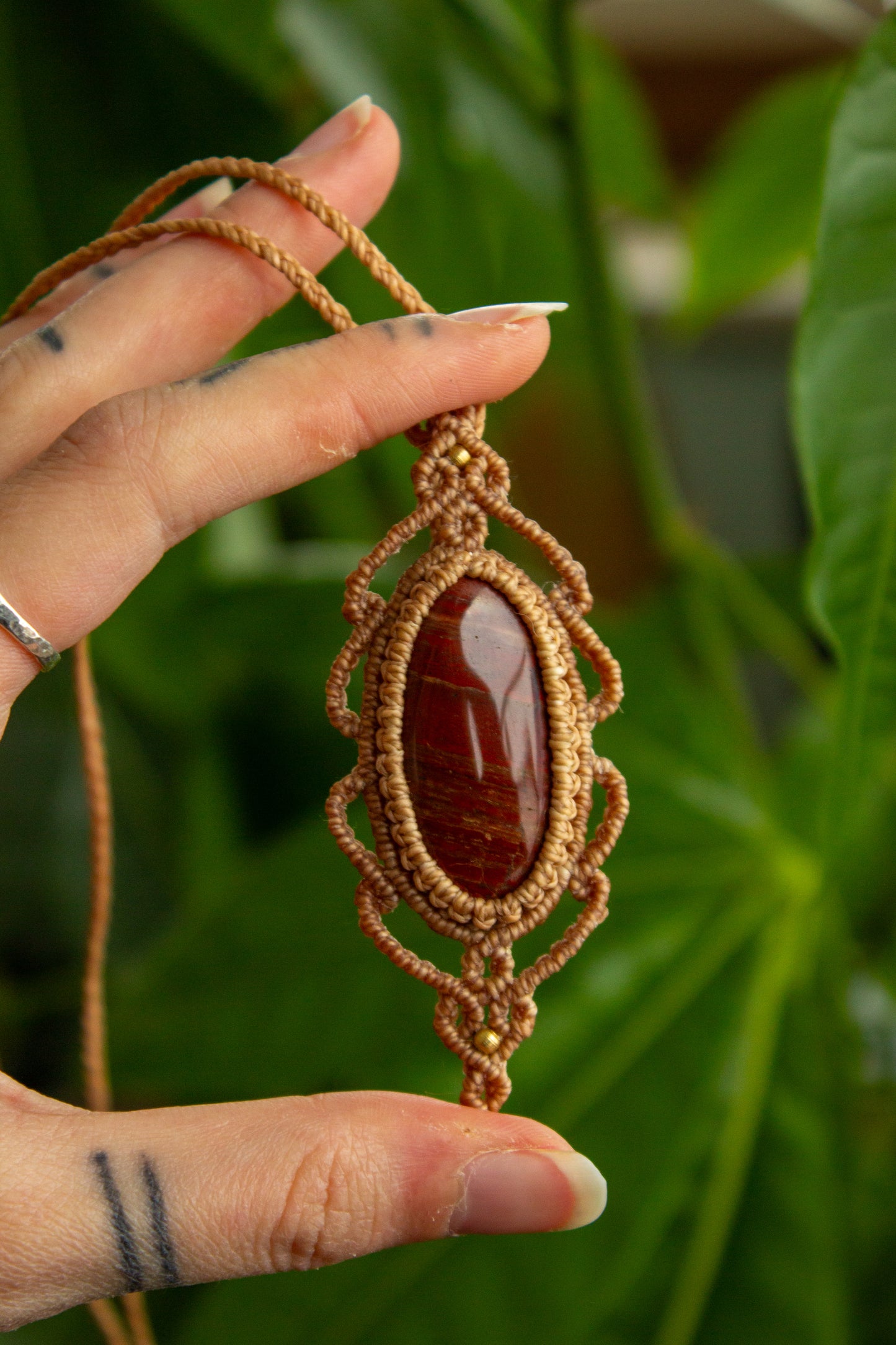 Snake Skin Jasper • macrame necklace