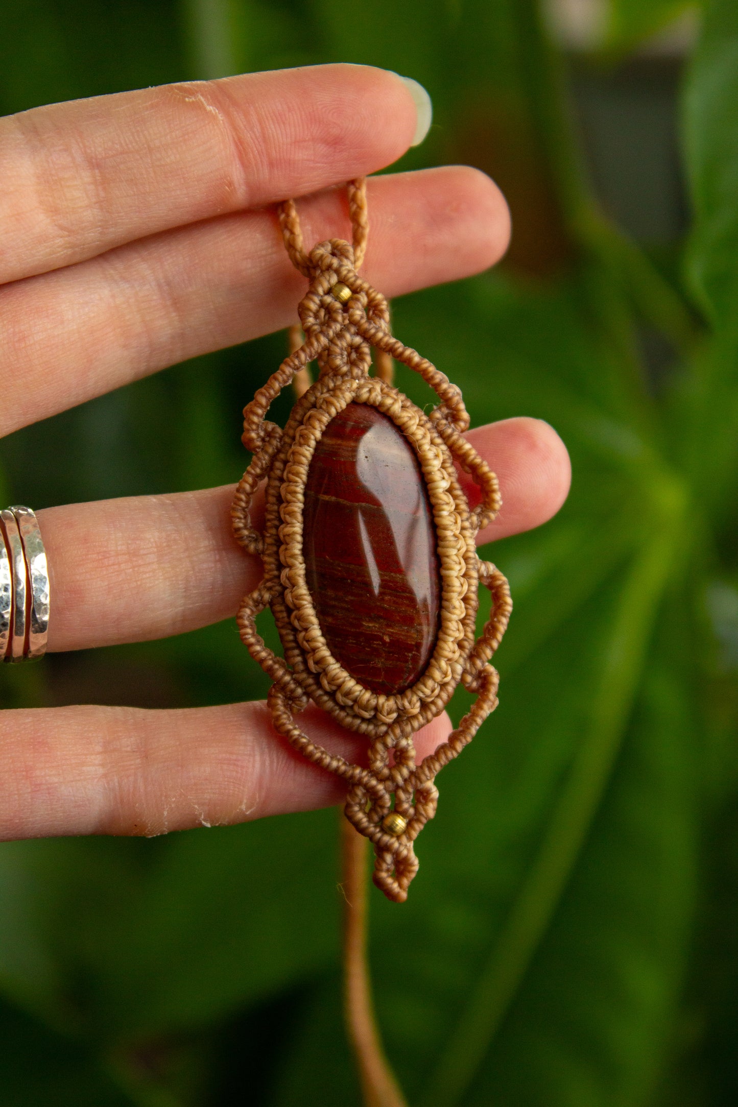 Snake Skin Jasper • macrame necklace