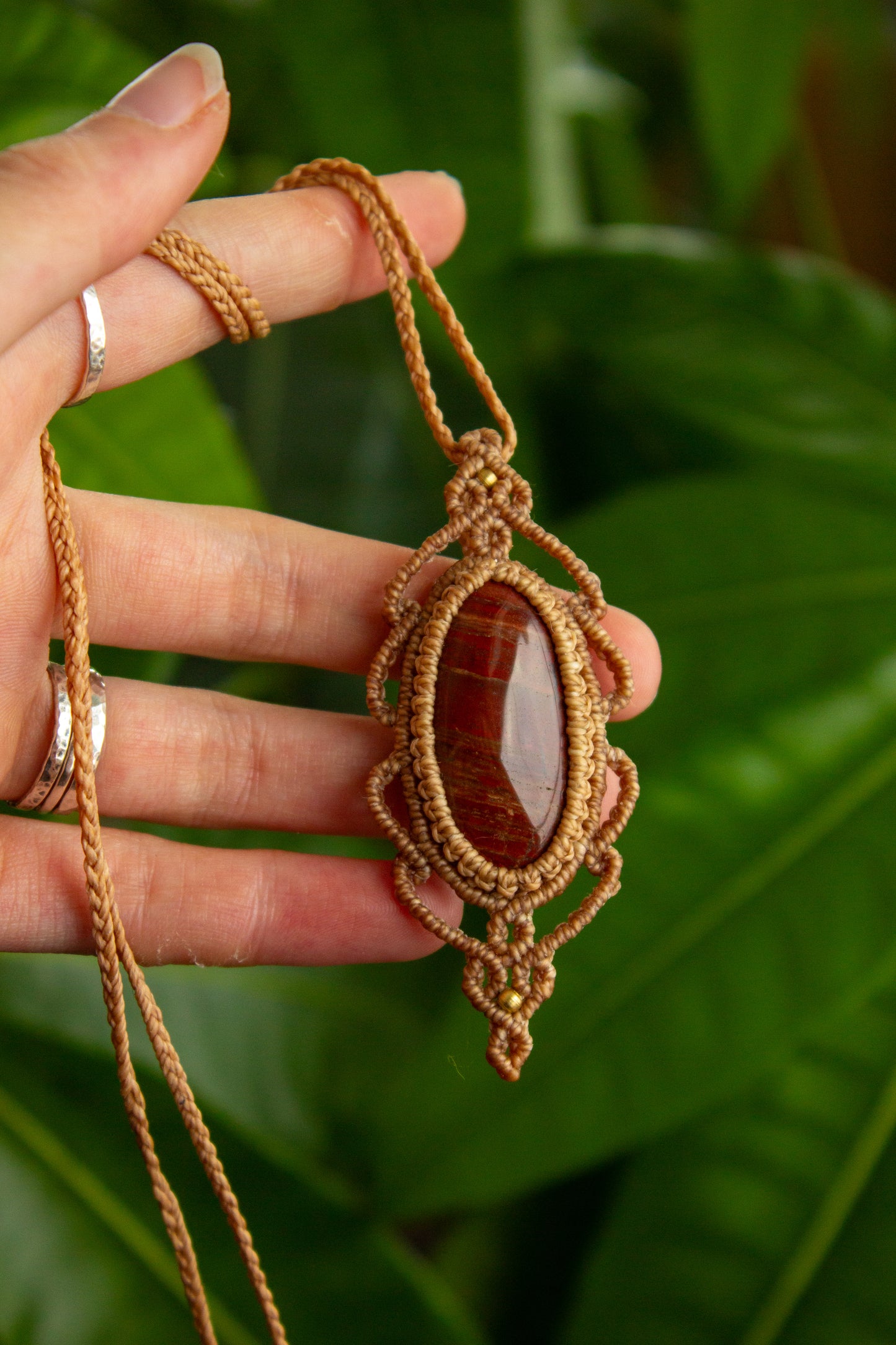 Snake Skin Jasper • macrame necklace