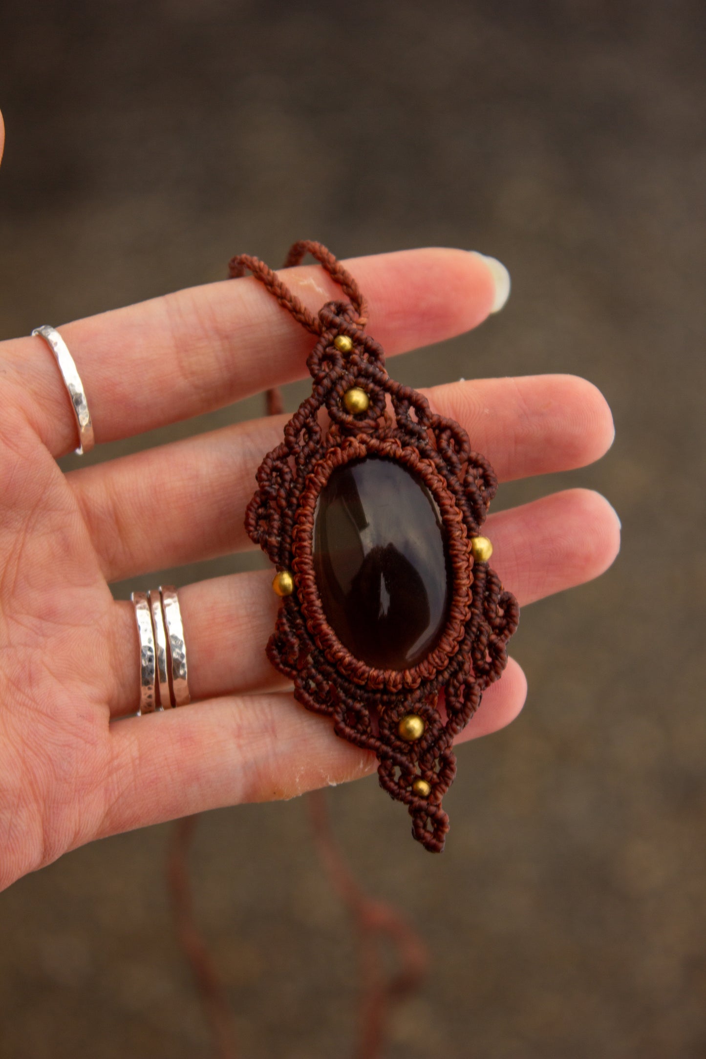 Smokey Quartz • macrame necklace