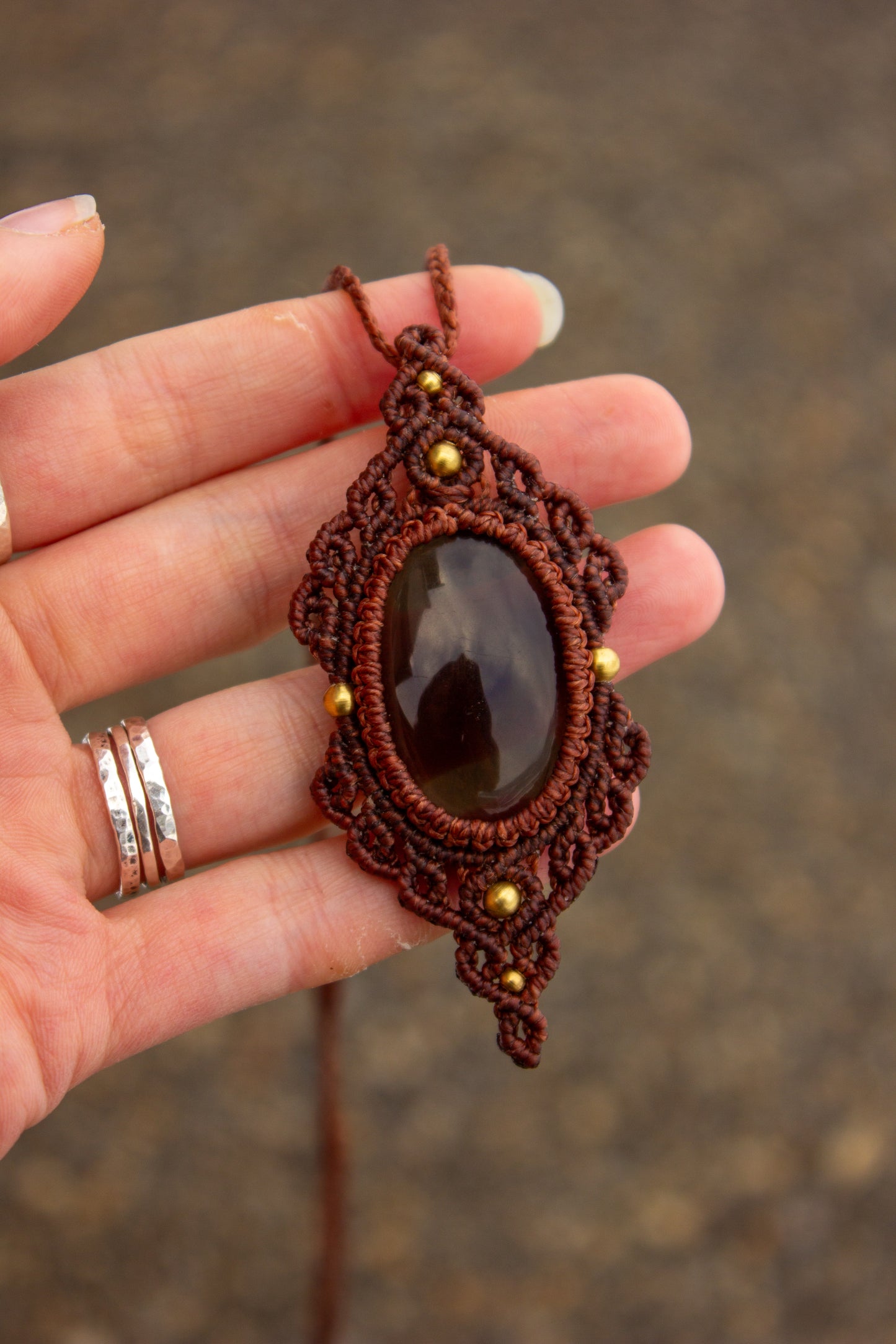 Smokey Quartz • macrame necklace