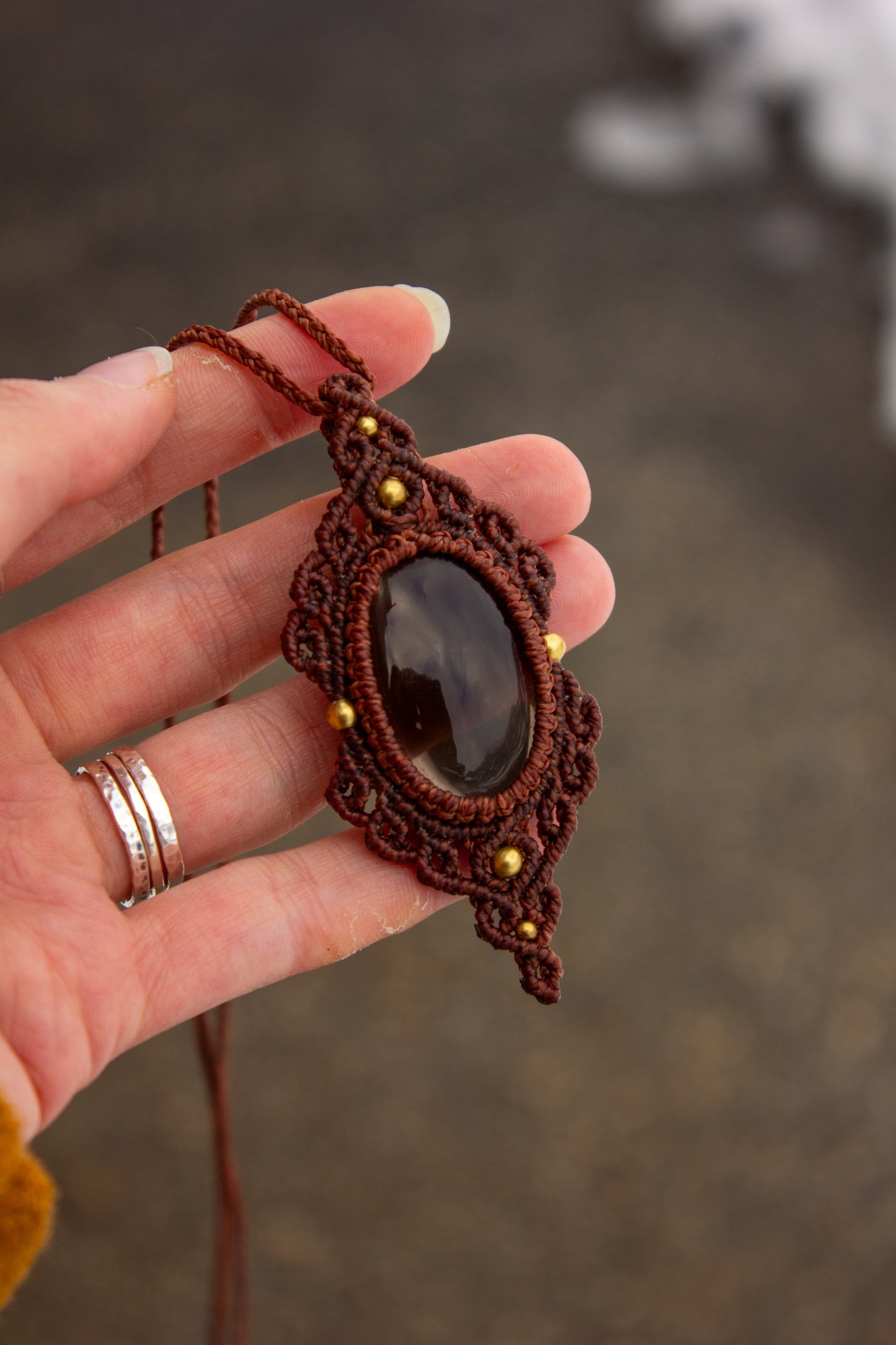 Smokey Quartz • macrame necklace