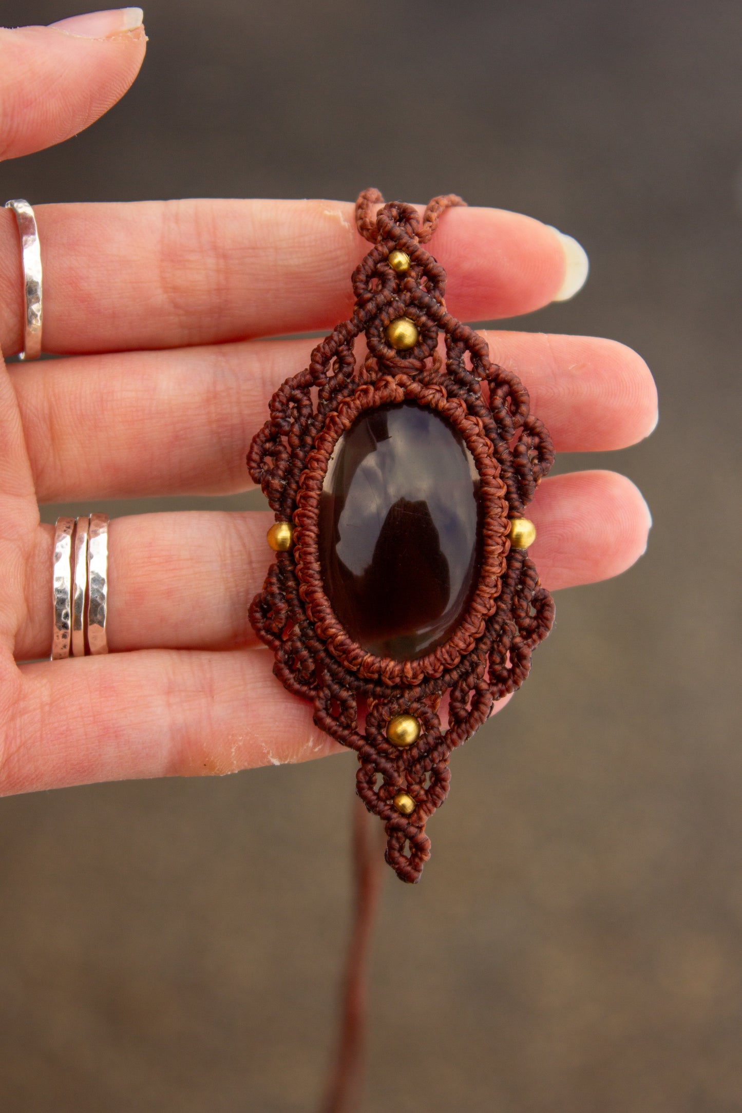 Smokey Quartz • macrame necklace