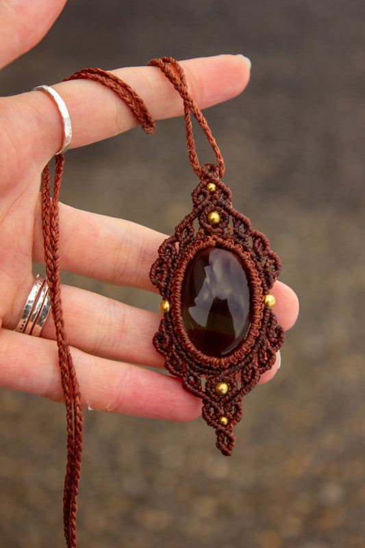 Smokey Quartz • macrame necklace