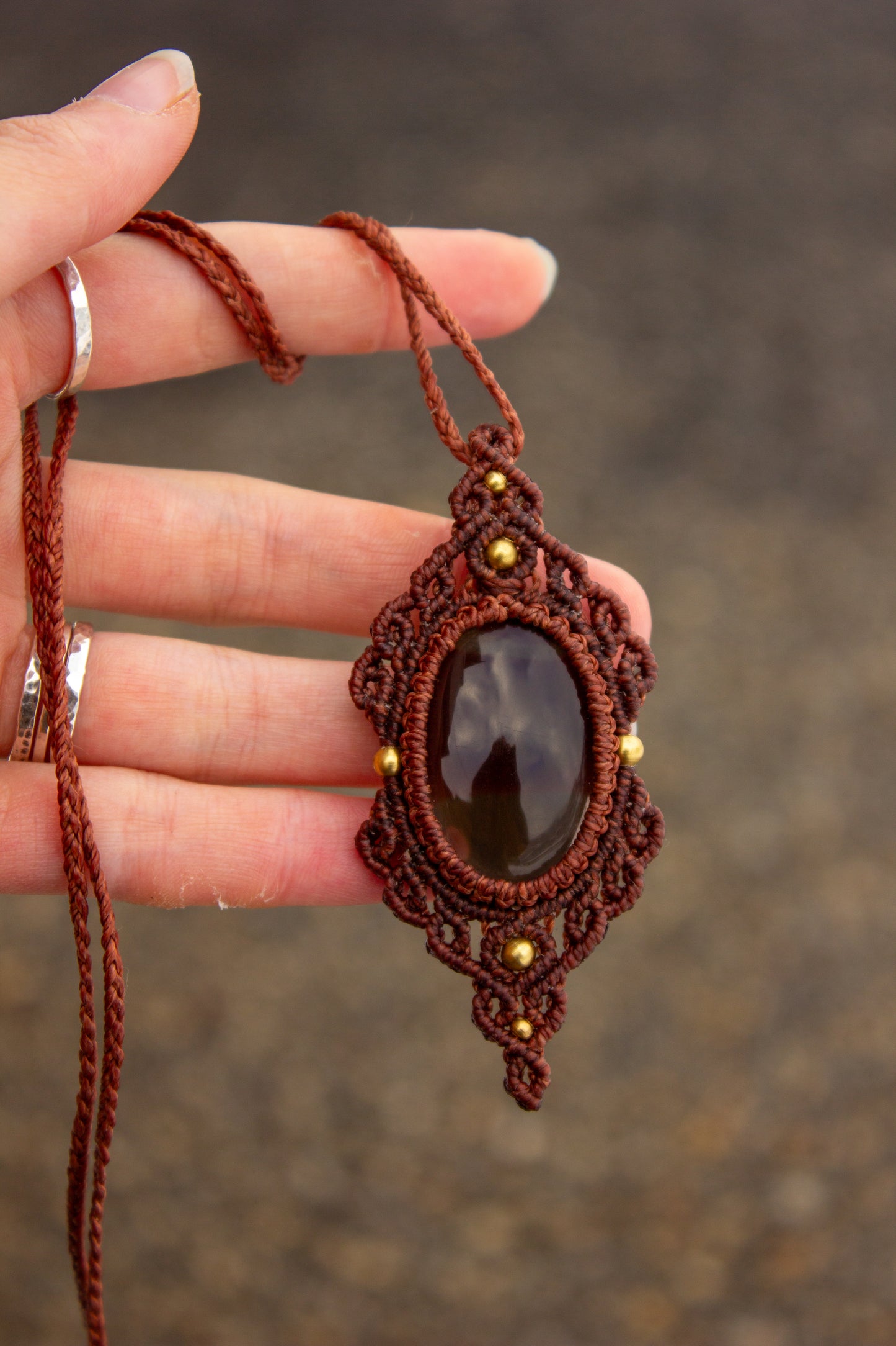 Smokey Quartz • macrame necklace