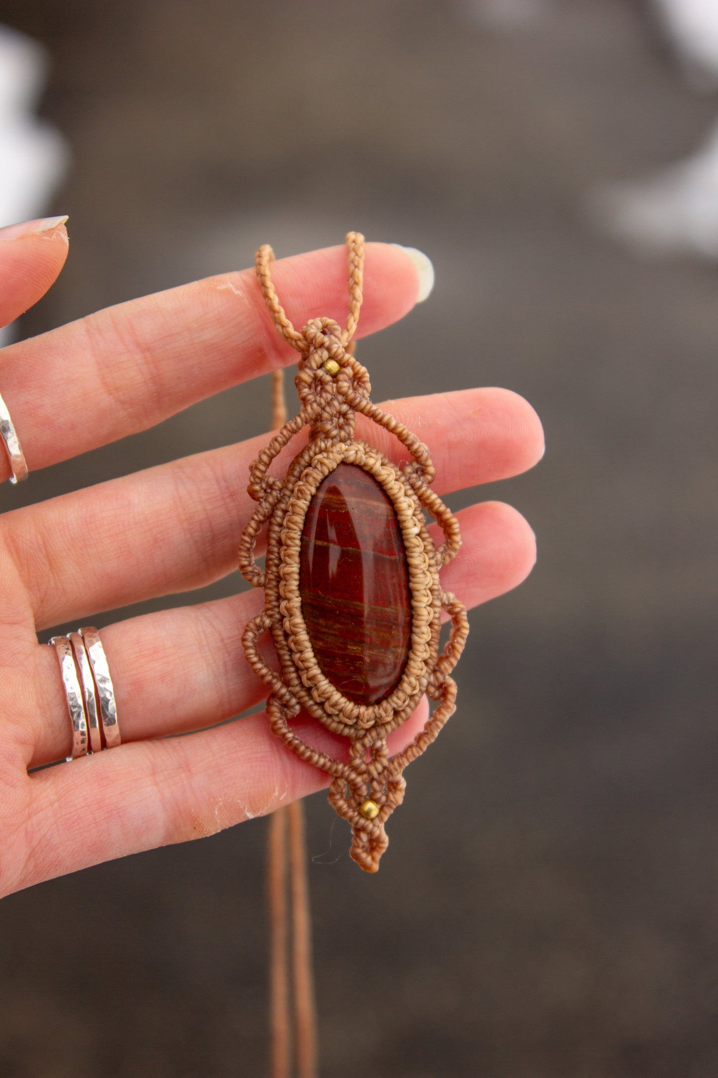 Snake Skin Jasper • macrame necklace