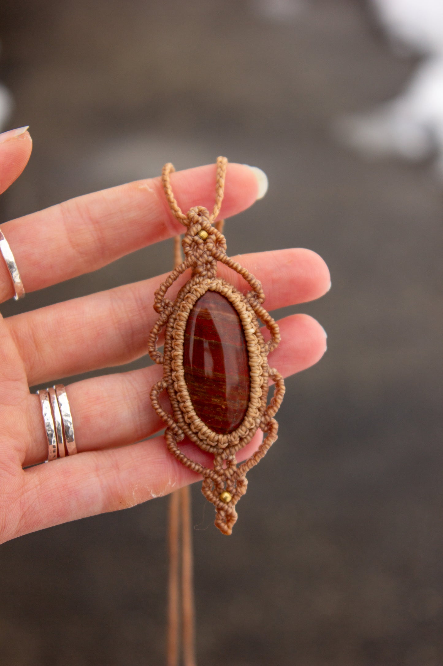 Snake Skin Jasper • macrame necklace