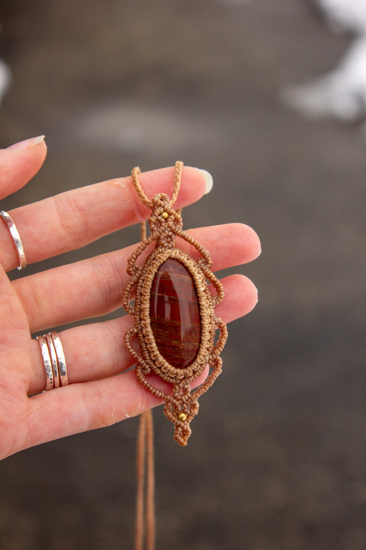 Snake Skin Jasper • macrame necklace