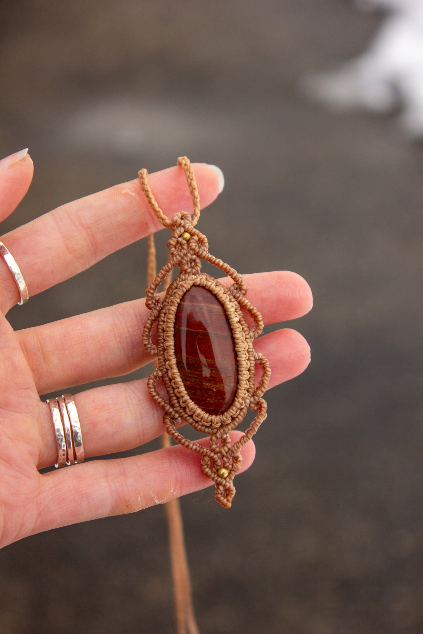 Snake Skin Jasper • macrame necklace